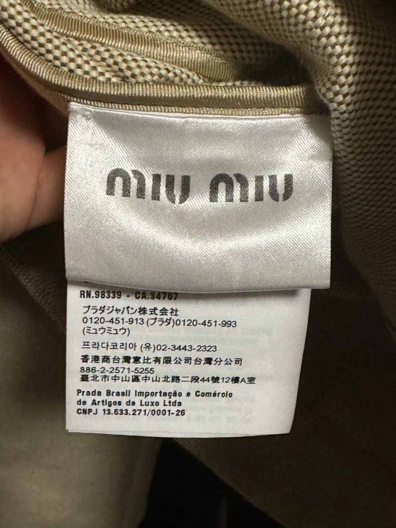 Miu Miu Miu Miu 24 SS Show Beige Canvas Parquet Work Jacket Size US XXS / EU 40 - 6 Thumbnail