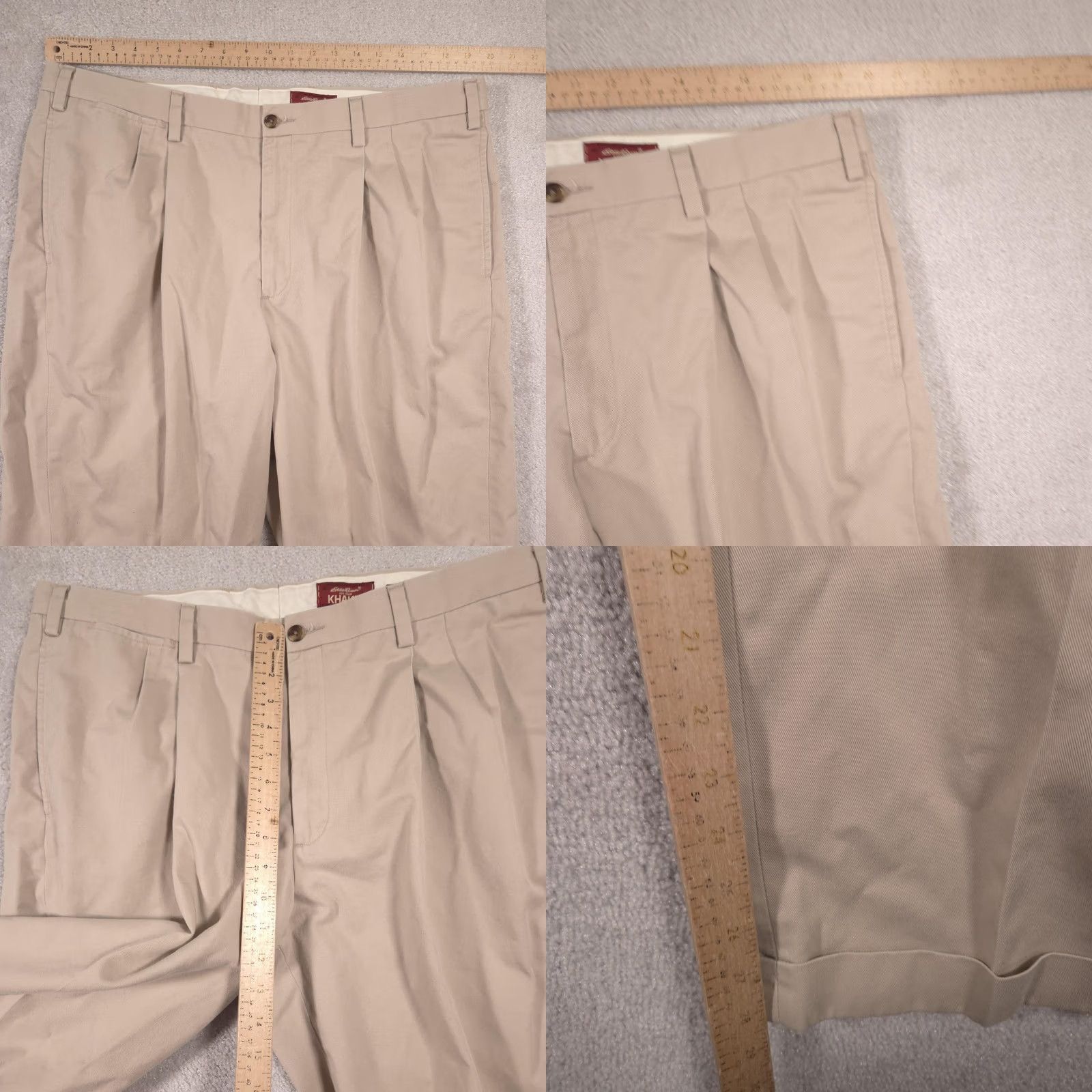 Eddie Bauer Eddie Bauer Khakis Chino Pants Mens 40x29 Beige Relaxed Fit Pleated Cuffed Vintage No Size US 40 / EU 56 - 8 Thumbnail