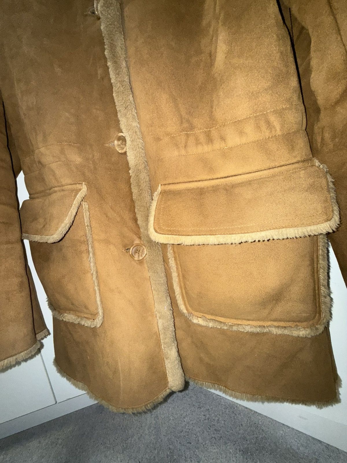 Vintage Vintage Shearling Hooded Coat – Brown Suede – Size 38 Size M / US 6-8 / IT 42-44 - 4 Thumbnail