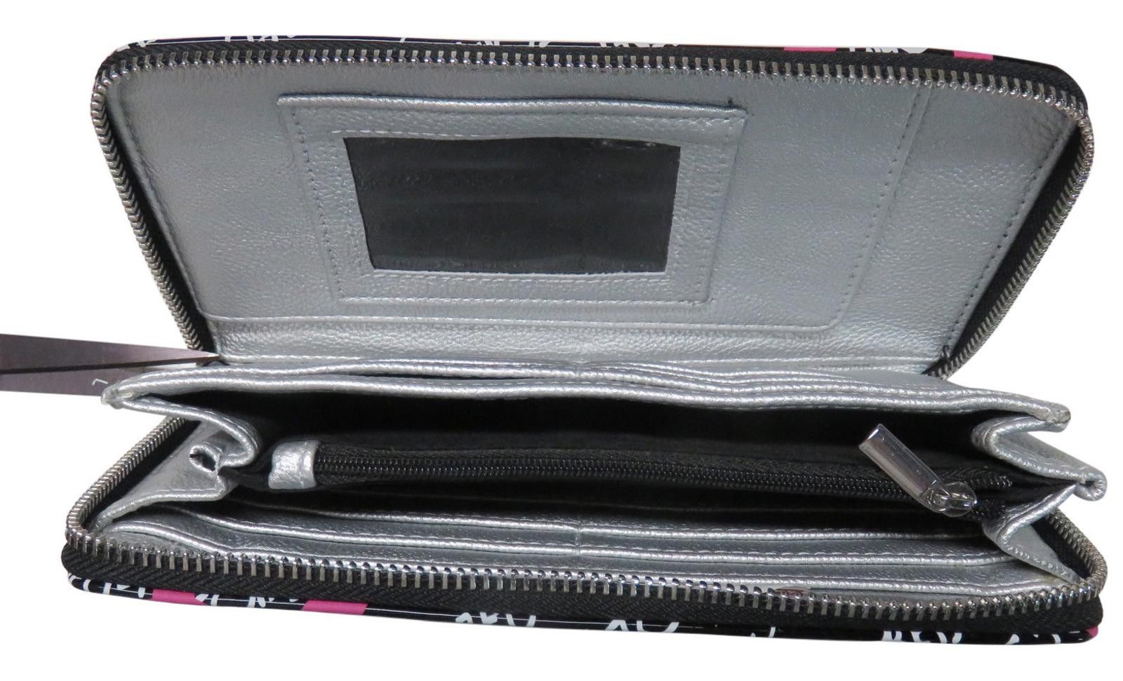 Designer Betsey Johnson Zip Around Wristlet Wallet Black Pink Hearts Size ONE SIZE - 2 Thumbnail