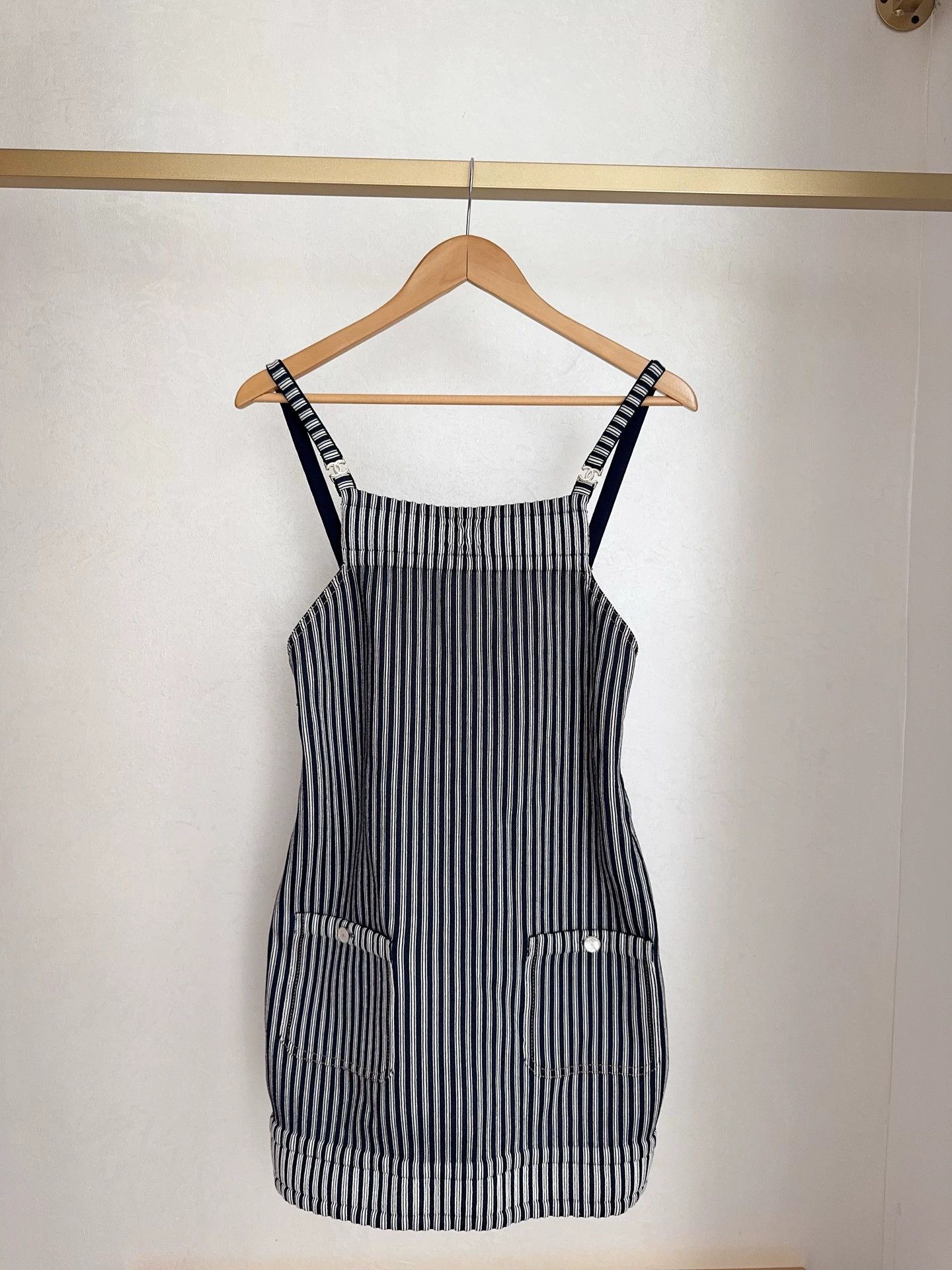 Chanel Chanel 25Ss metal logo striped cami dress 34 Size XS / US 0-2 / IT 36-38 - 1 Thumbnail