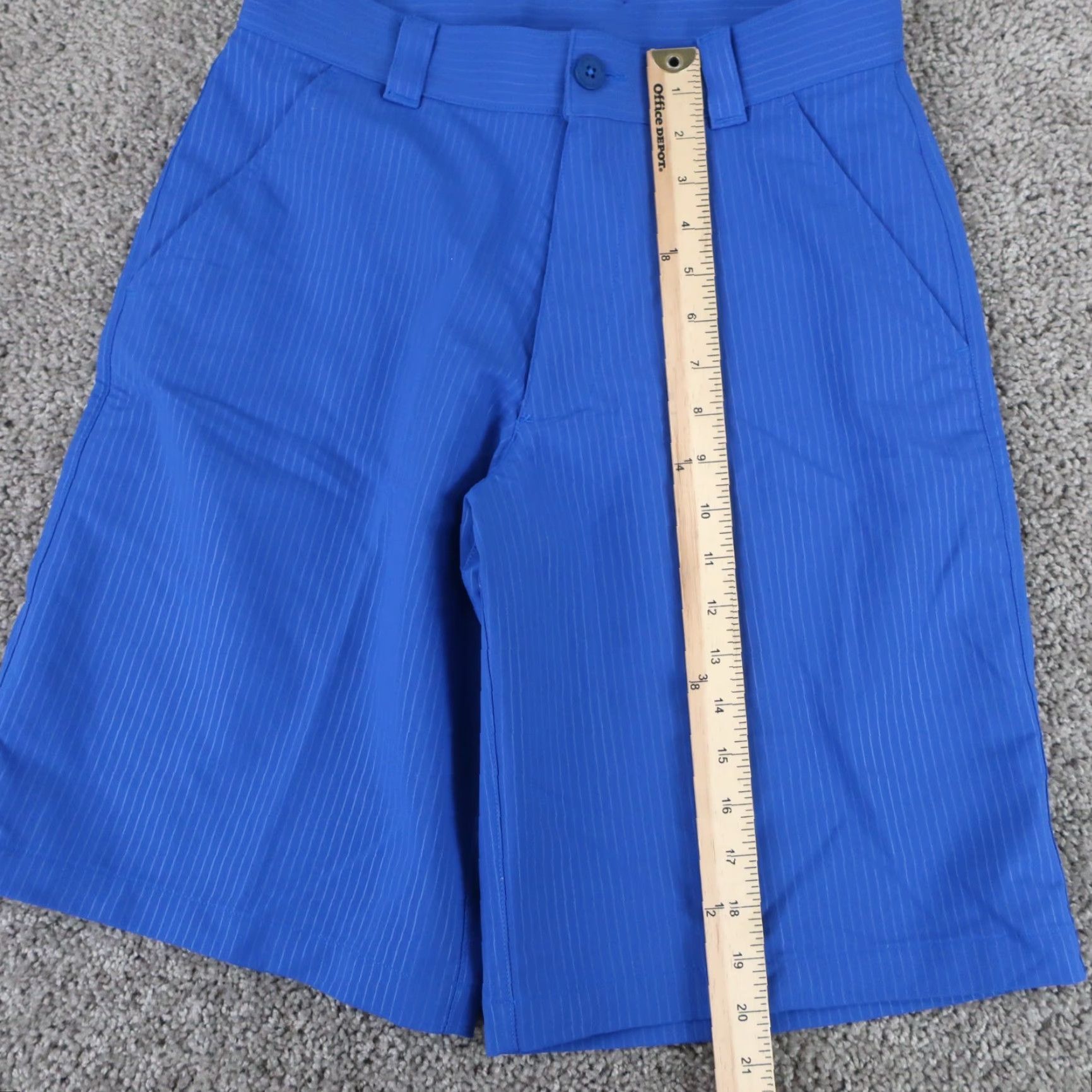 Under Armour Under Armour Shorts Men 28 Blue Striped HeatGear Performance Stretch Long Inseam Chino Casual Loose Breathable Lightweight Inseam 12 in 28 in Mens Size US 28 / EU 44 - 8 Thumbnail