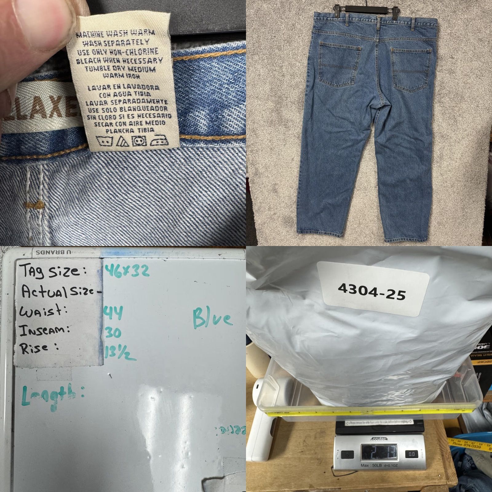 Faded Glory VINTAGE Faded Glory Jeans Denim Straight Leg Relaxed 44x30 Mens Jeans Wide 5-Pocket Blue Cotton Workwear Size US 44 / EU 60 - 8 Thumbnail