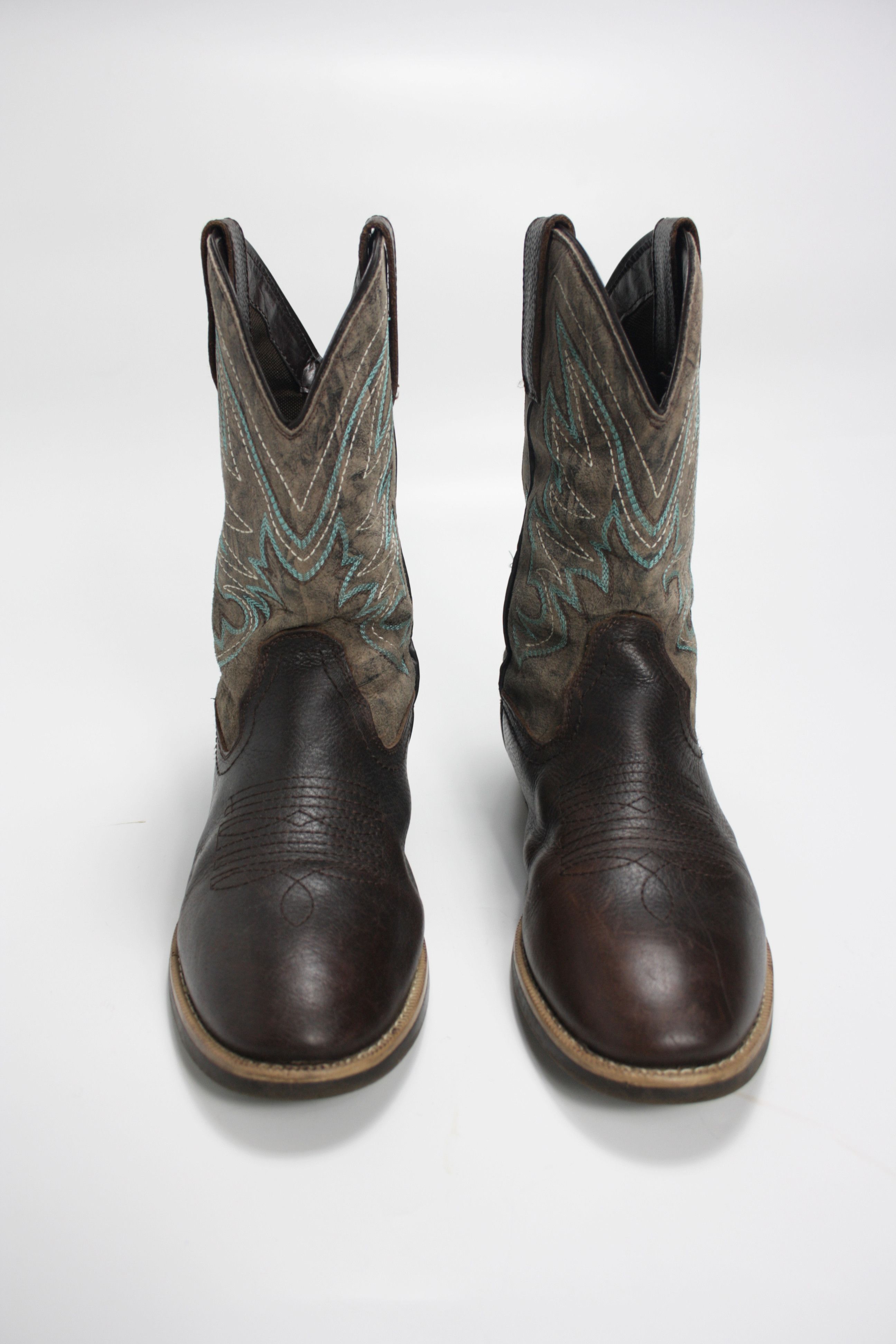 Cowboy Equipment × Genuine Leather Stone Deek Western Embroidered Leather Cowboy Ankle Boots Size US 8 / EU 41 - 2 Thumbnail