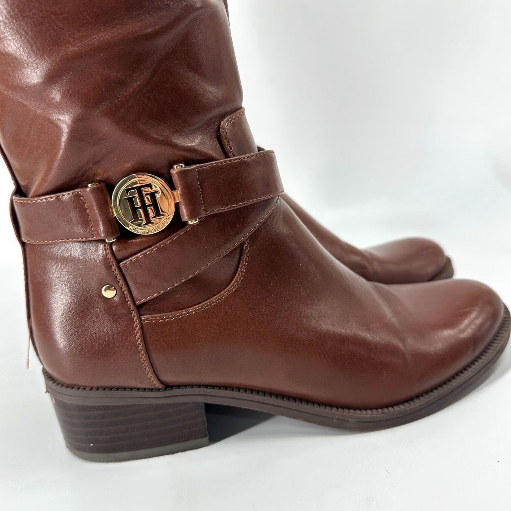 Tommy Hilfiger Tommy Hilfiger TW GAVIO-R Riding Boots Brown Women's Size 7 M Leather Mid Calf Size US 7 / IT 37 - 7 Thumbnail