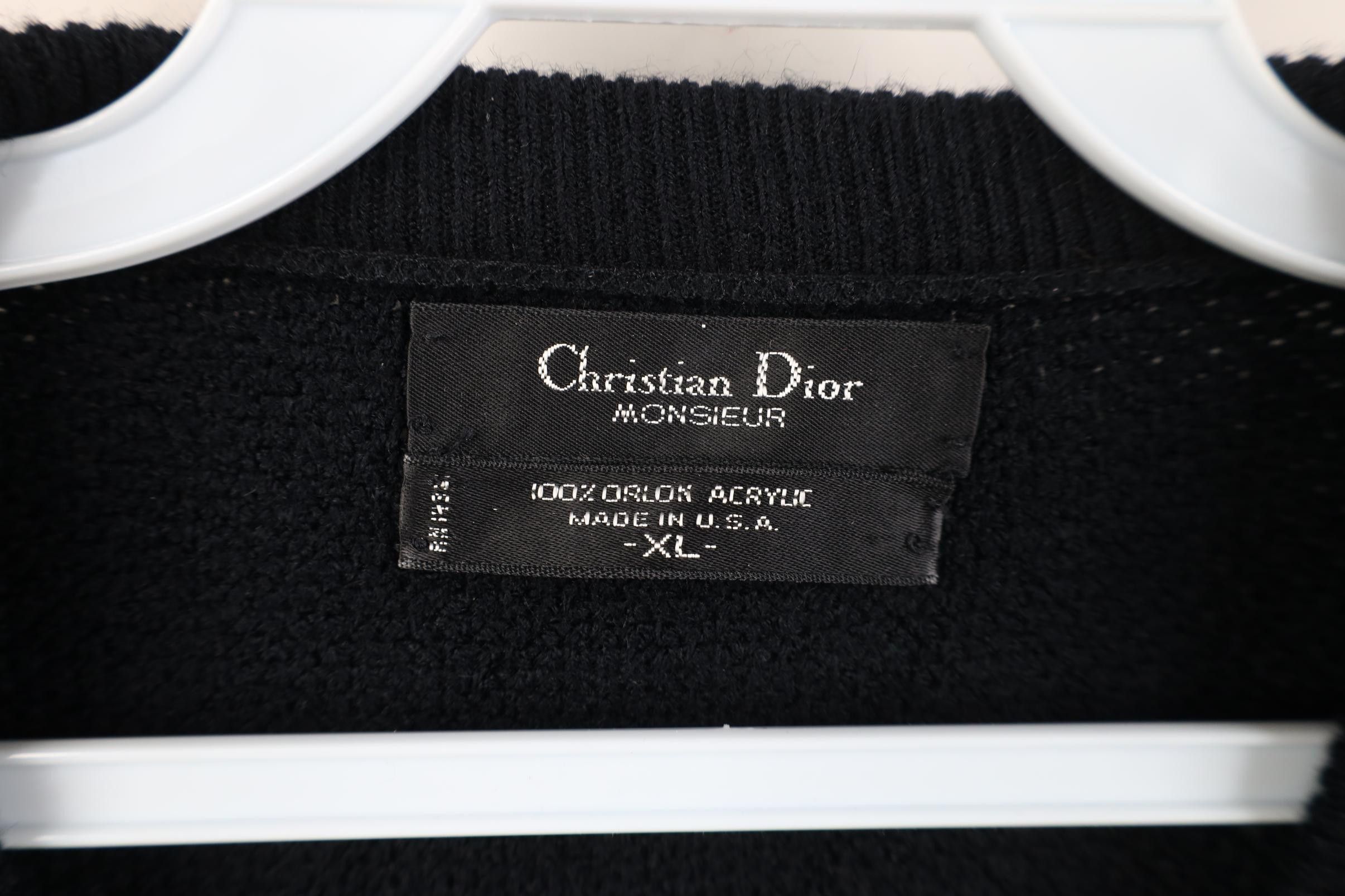 Christian Dior Monsieur Vintage 90s Christian Dior Thermal Knit Sweater Black USA Size US XL / EU 56 / 4 - 5 Thumbnail