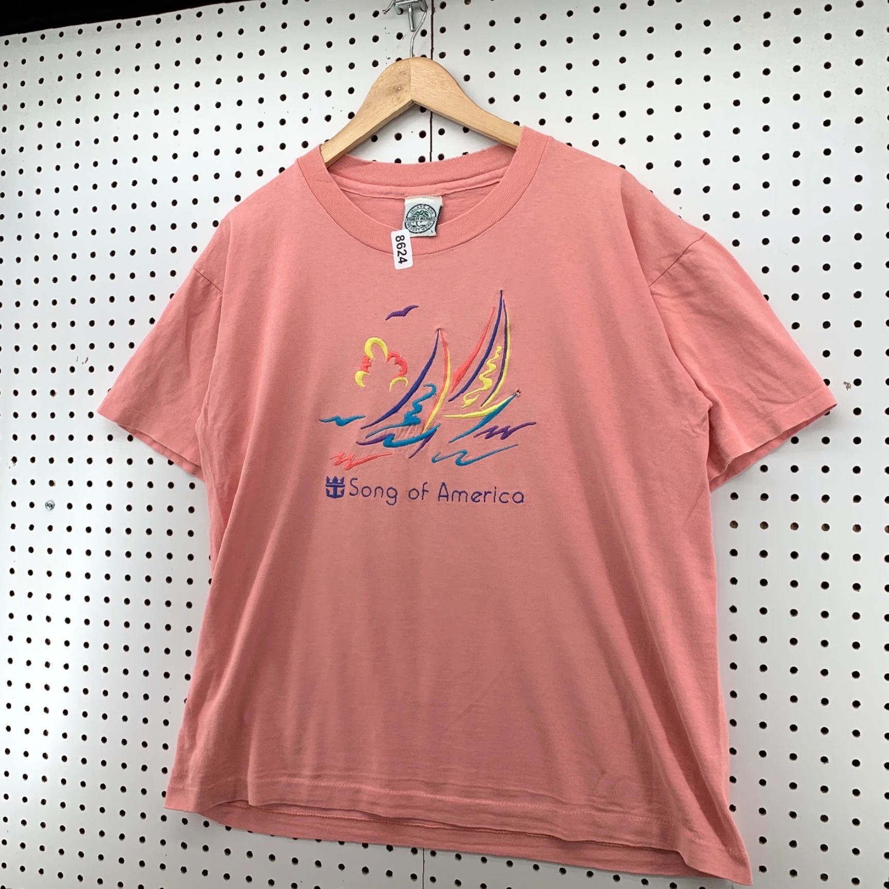 Vintage VINTAGE Song of America Cruise Shirt Mens Medium Pink USA 80s Graphic Tee M Pink 80s Aloha Mens Size US M / EU 48-50 / 2 - 2 Thumbnail