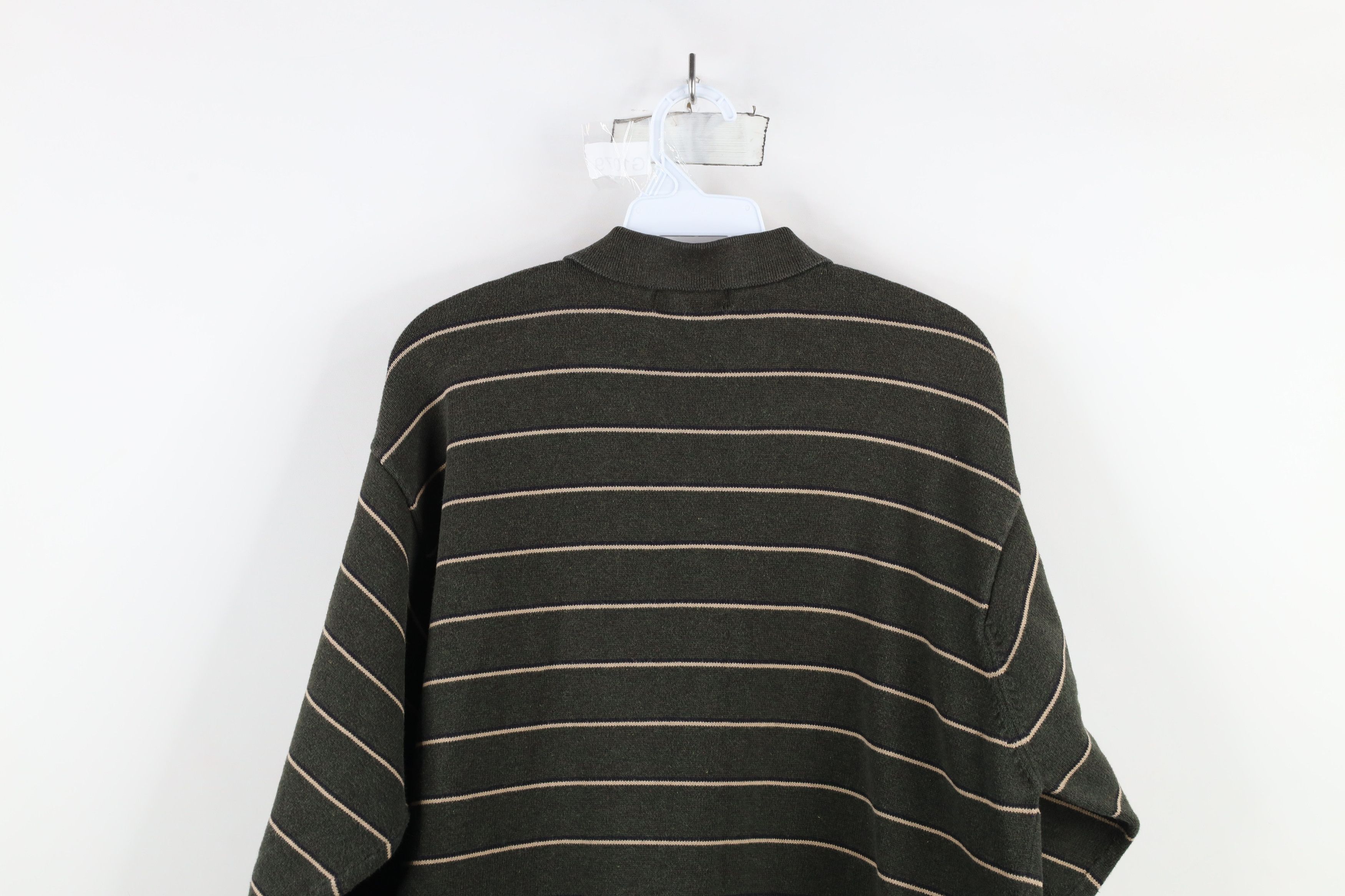 Vintage Vintage 90s Streetwear Cotton Knit Striped Long Sleeve Polo Size US XL / EU 56 / 4 - 9 Thumbnail