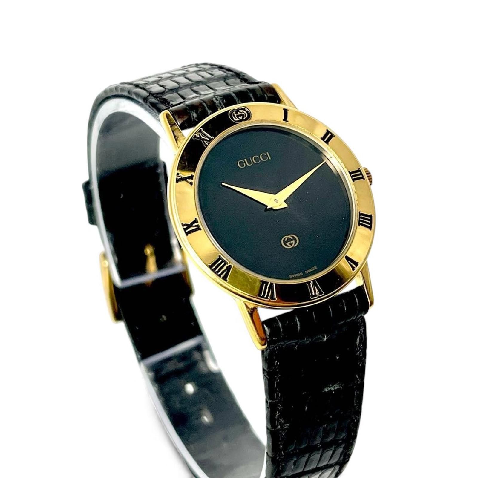 Gucci Gucci - Classic Mens Gold Tone Roman Numeral Watch Size ONE SIZE - 4 Thumbnail