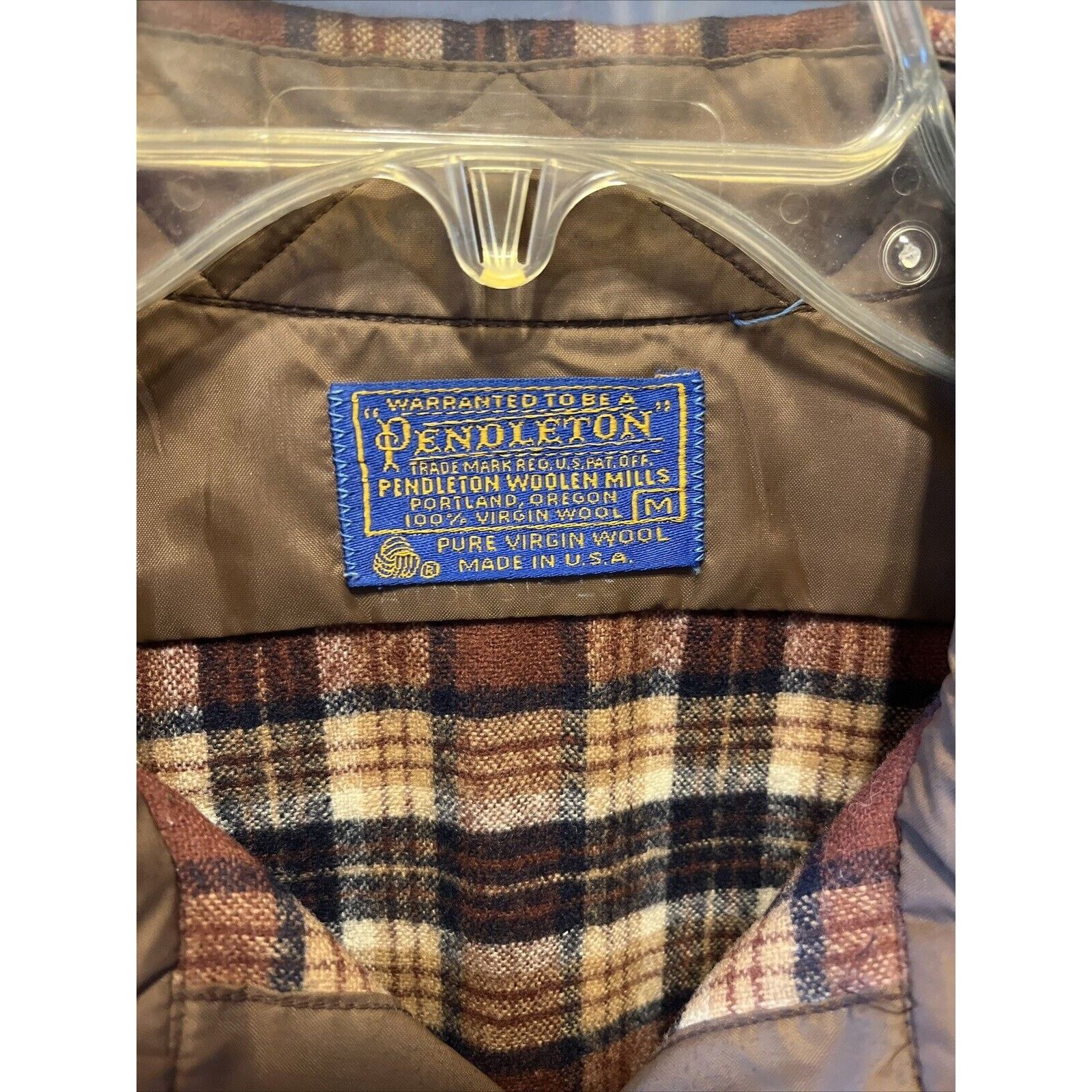 Pendleton Pendleton Mens M Brown Plaid LS Button Up Wool flannel Shirt Size US M / EU 48-50 / 2 - 3 Thumbnail