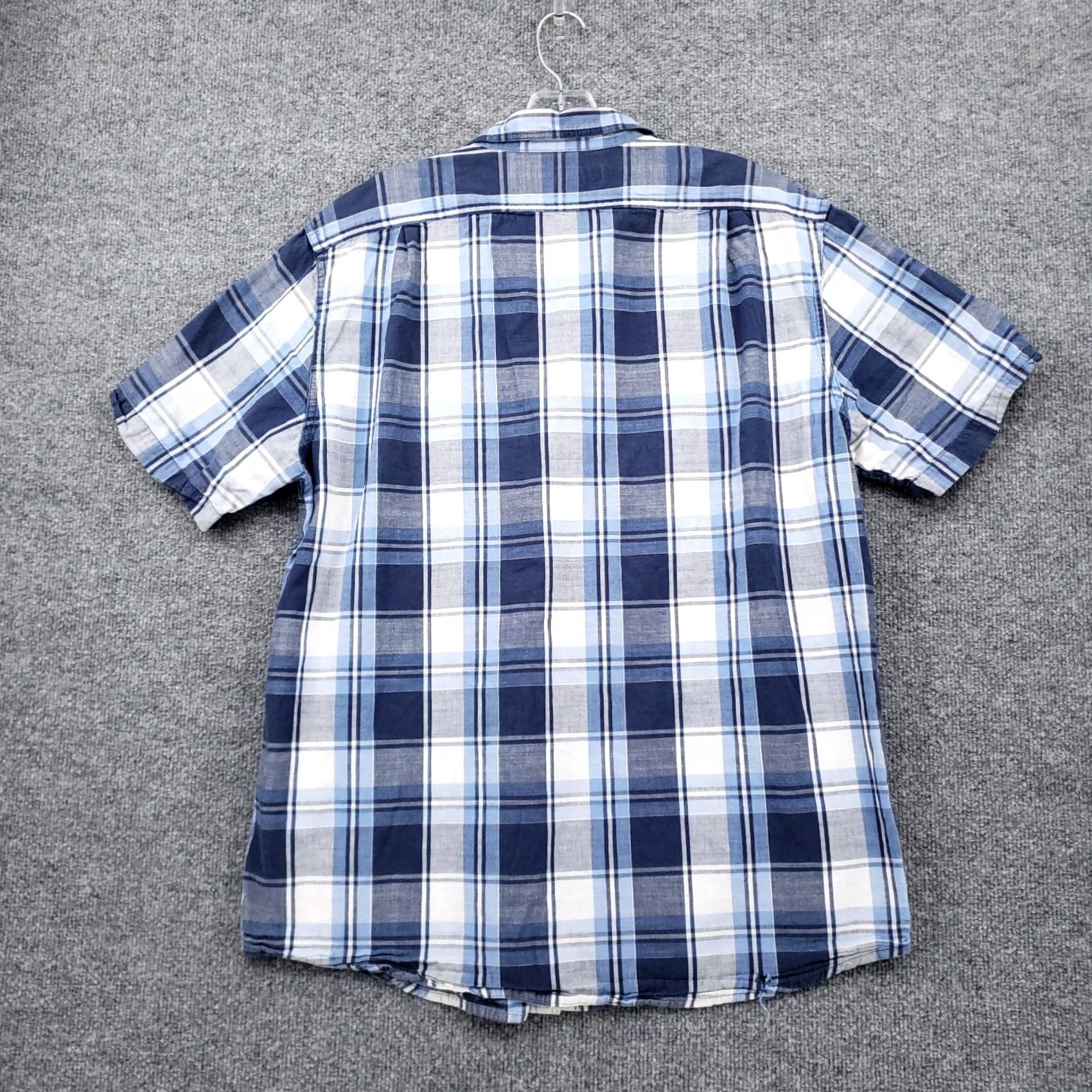 Cremieux Cremieux Shirt Mens L Large Blue Plaid Button-Up Short Sleeve Collection Casual Shirt Size US L / EU 52-54 / 3 - 2 Thumbnail