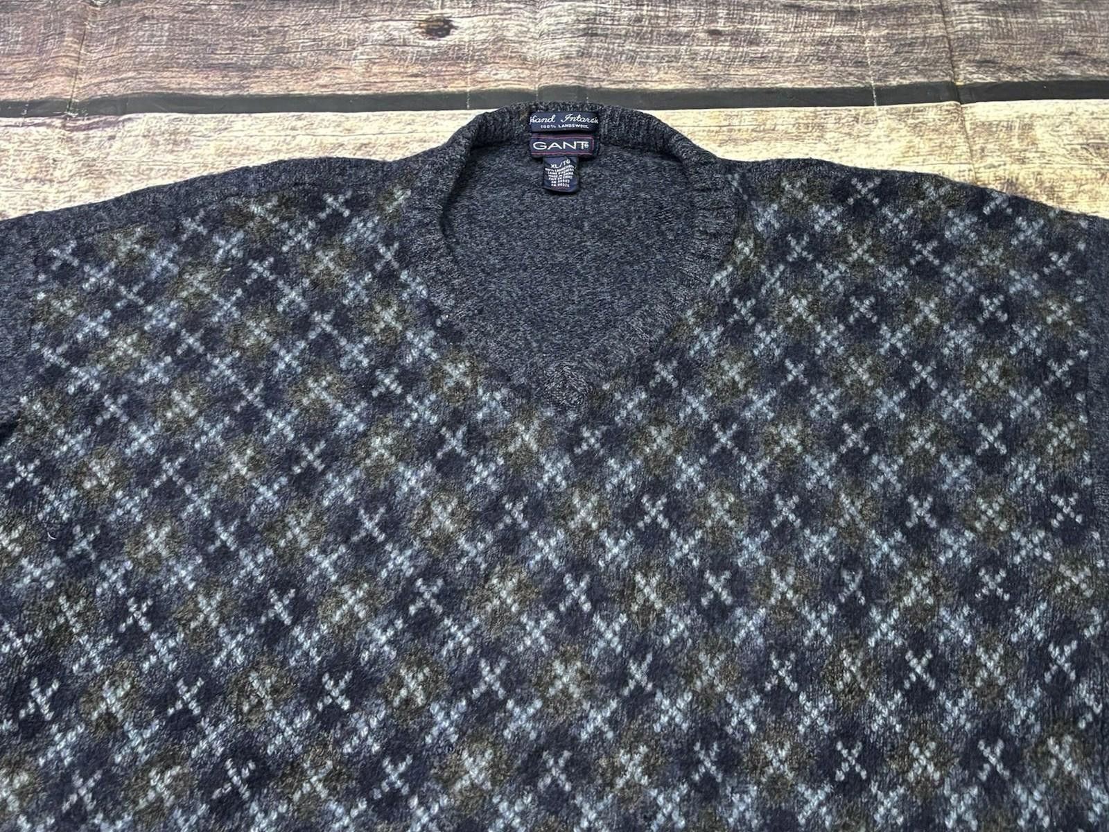 Gant VTG Gant Sweater Mens L Lambswool Hand Intarsia Geometric Size US L / EU 52-54 / 3 - 4 Thumbnail