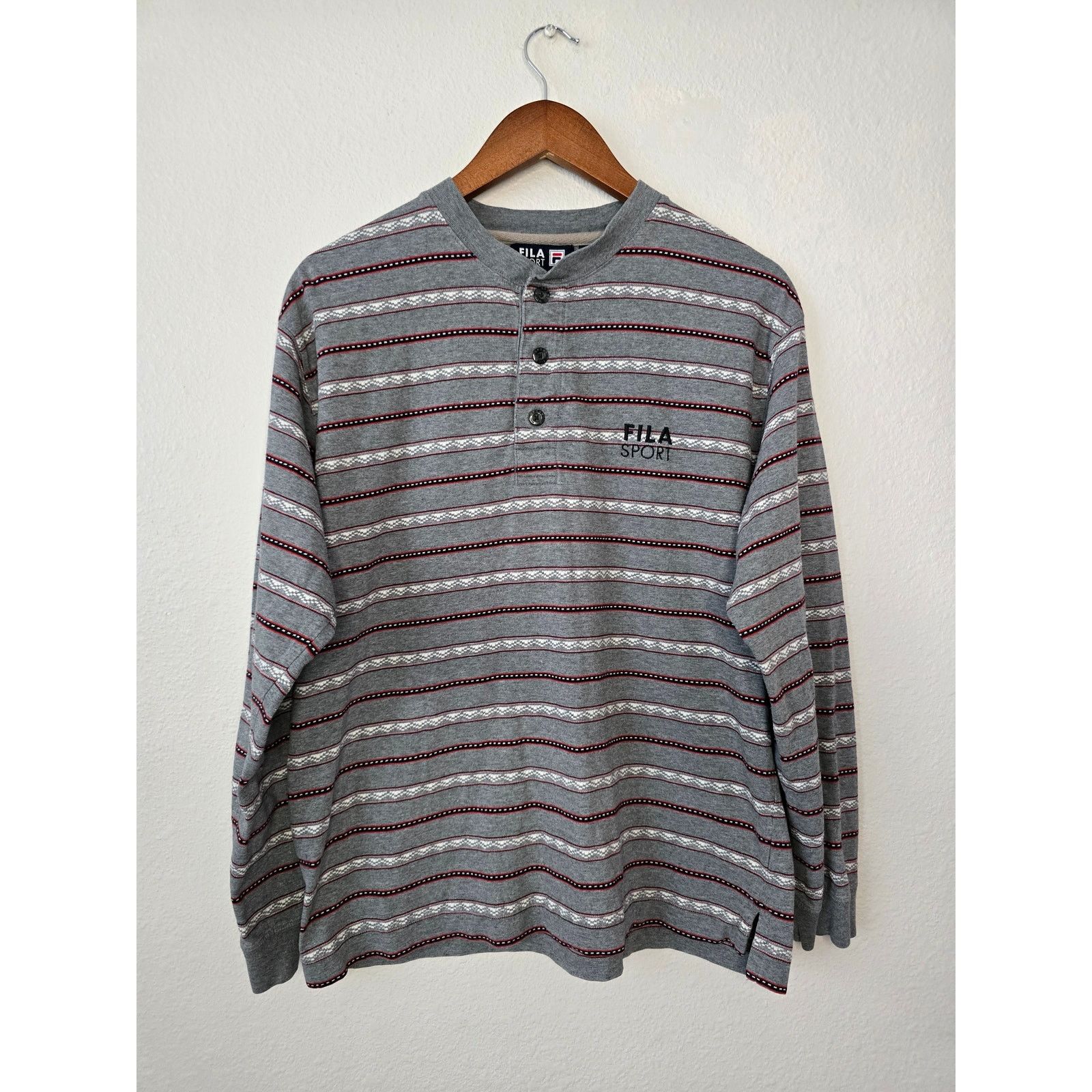 Other Vintage Fila Sport Shirt Fair Isle Striped M Gray Tee Size US M / EU 48-50 / 2 - 1 Thumbnail