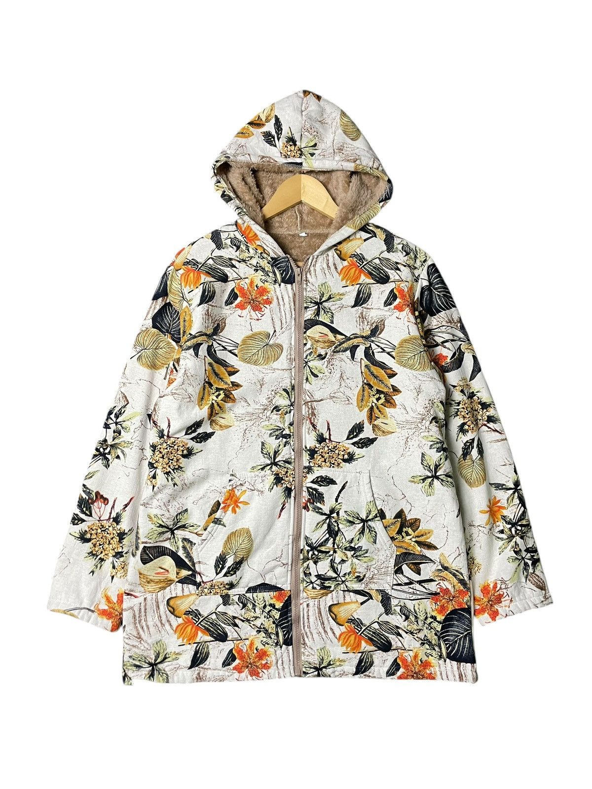 The Unbranded Brand Unbranded Brand Floral Hooded Zipper (60) Size US XL / EU 56 / 4 - 1 Thumbnail