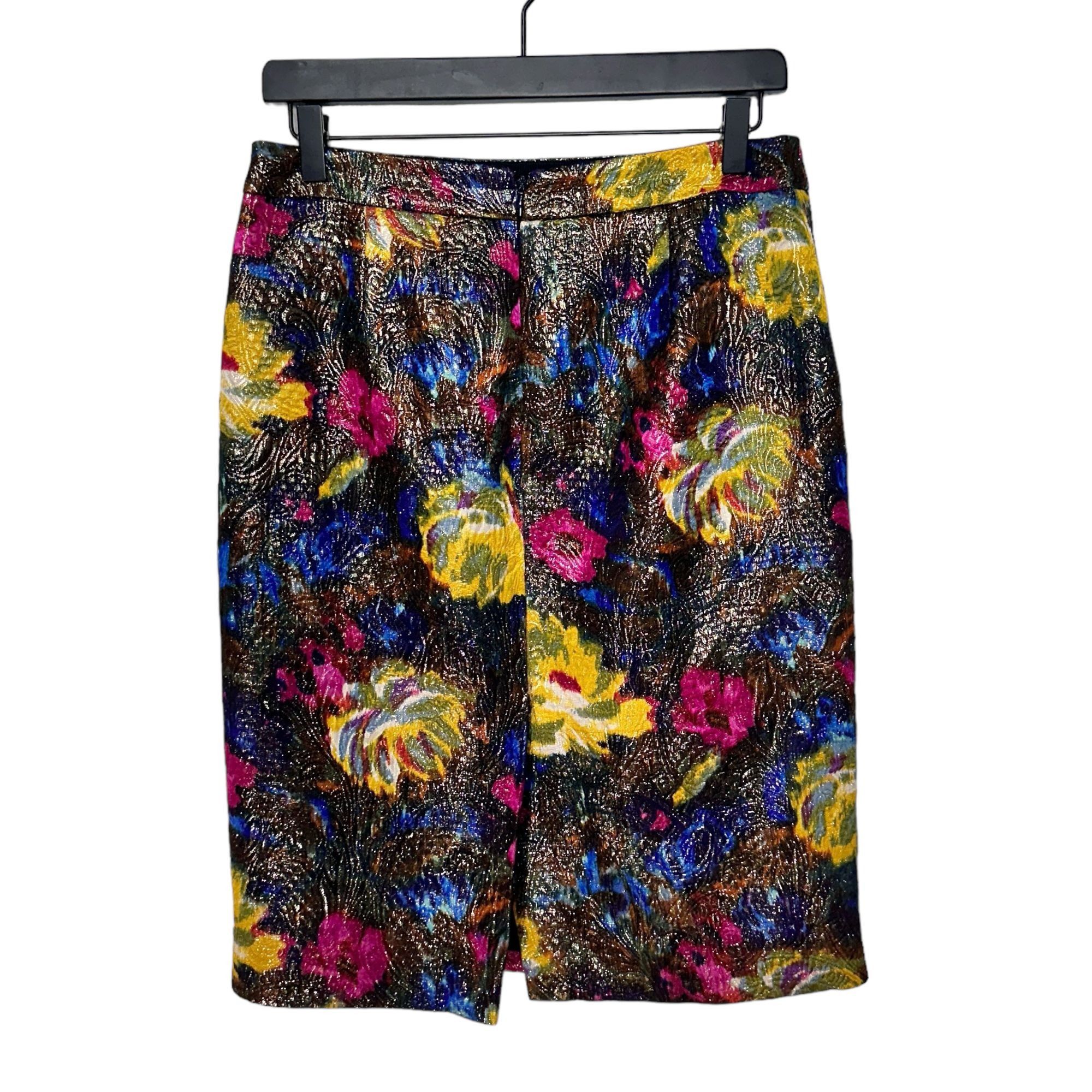 J.Crew J. Crew Silk Cotton Black Floral Metallic Textured Straight Size 27" / US 4 / IT 40 - 3 Thumbnail