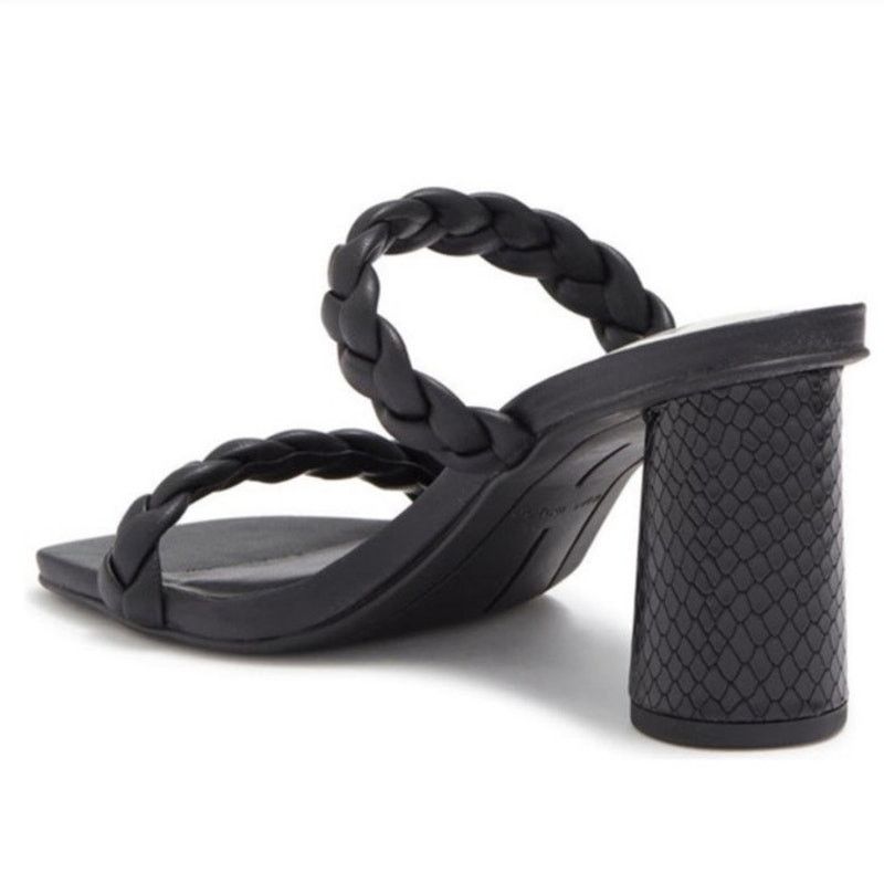 Dolce Vita DOLCE VITA Paily Braided Sandal Heels Sz 6 Black Vaca Party Size US 6.5 / IT 36.5 - 3 Thumbnail