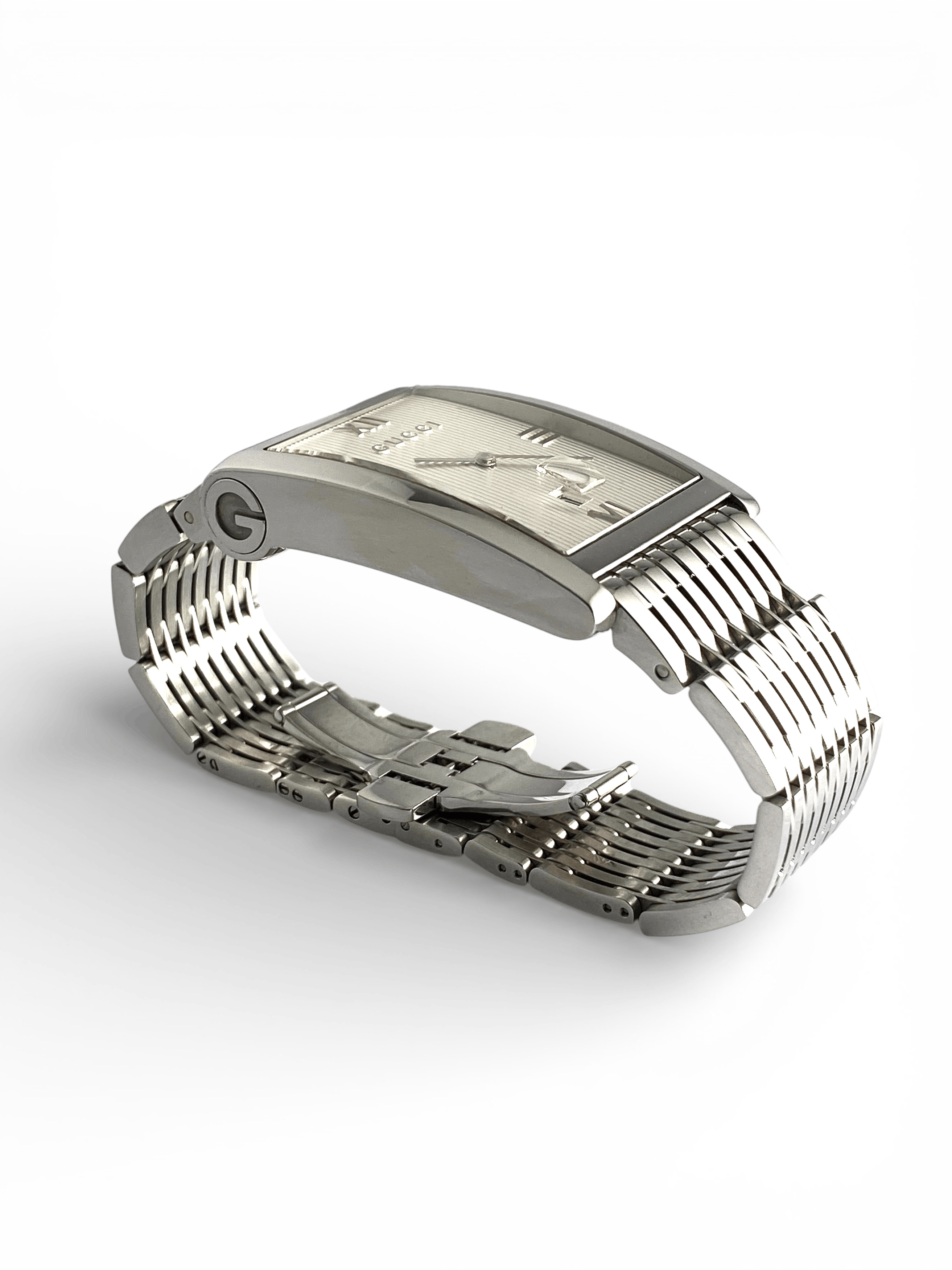 Gucci Gucci Logo Rectangular Steel Bracelet Roman Quartz Watch Size ONE SIZE - 10 Thumbnail