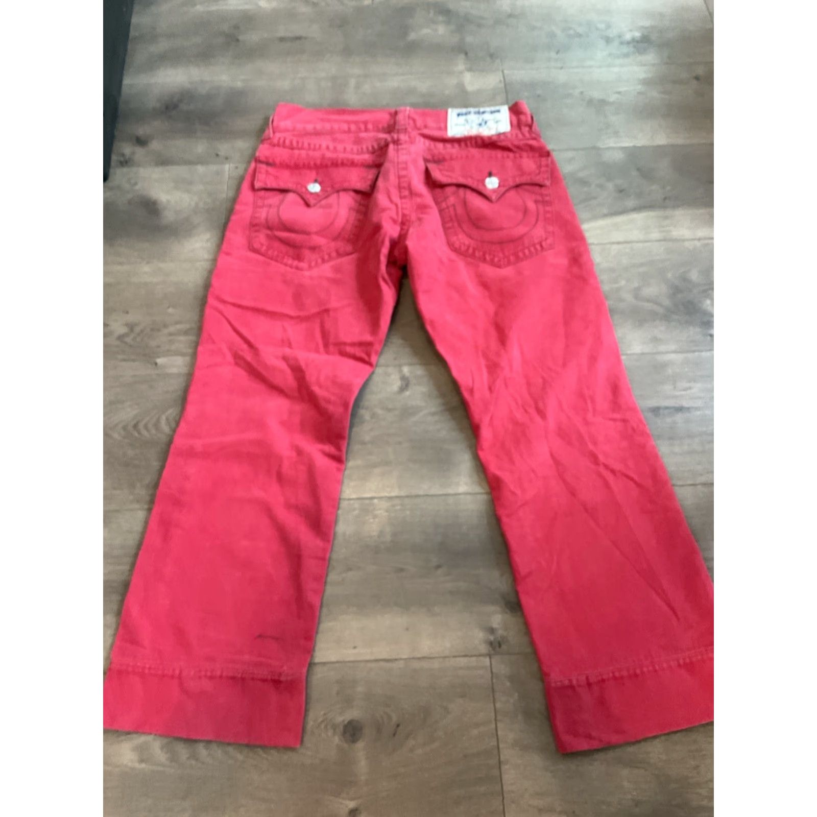 True Religion True Religion Women's Straight Leg Jeans 5-Pocket Red Size 33 Denim Cotton Solid Size 26" / US 2 / IT 38 - 6 Thumbnail