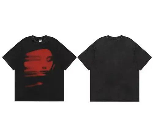 Other Gothic Red FACE Print Black T-Shirt Hipster Graphic Tees Size US S / EU 44-46 / 1 - 7 Thumbnail