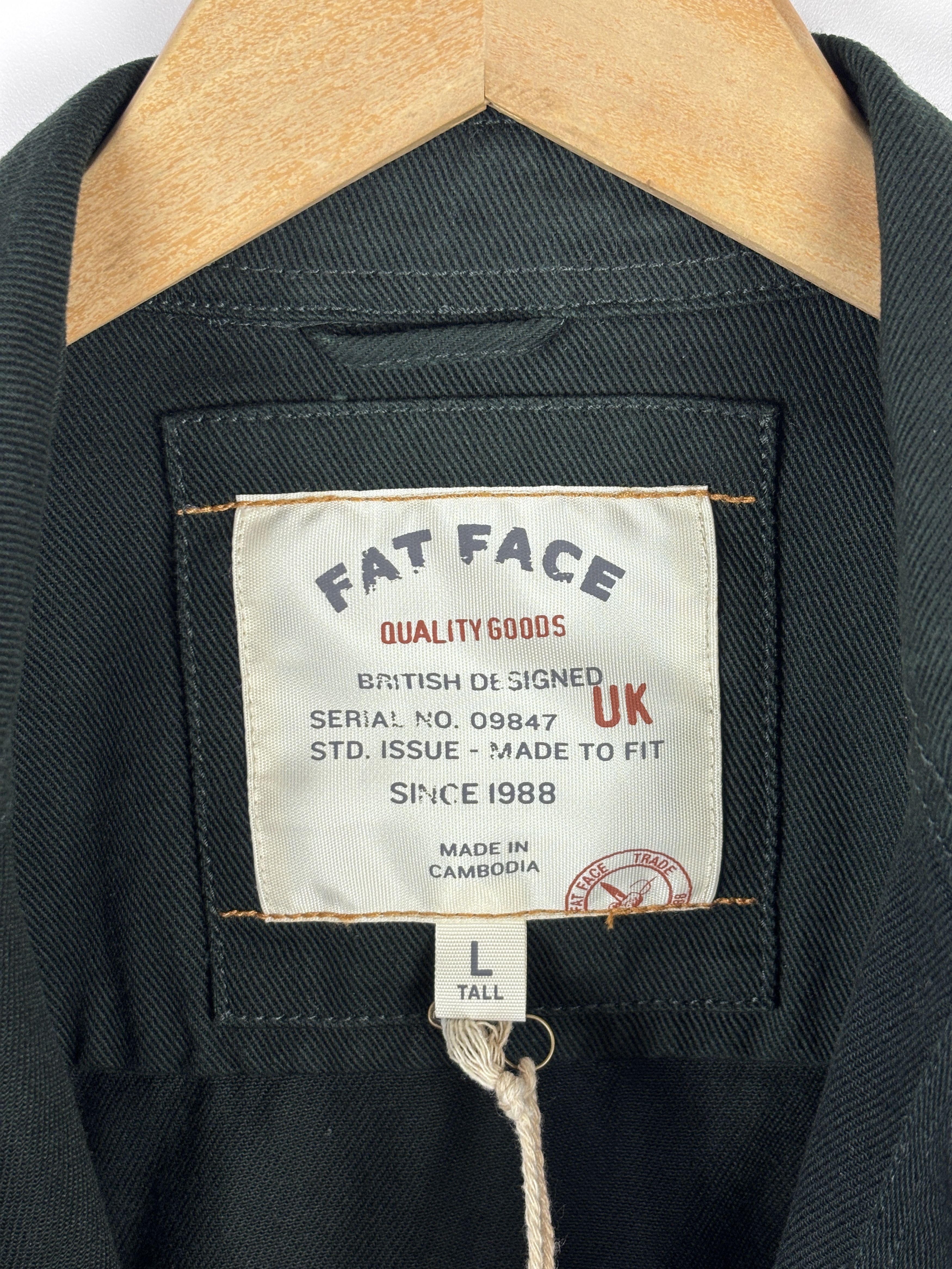 FatFace Mens Fat Face Chore Overshirt Denim Jacket Green Dark Size L Size US L / EU 52-54 / 3 - 8 Thumbnail
