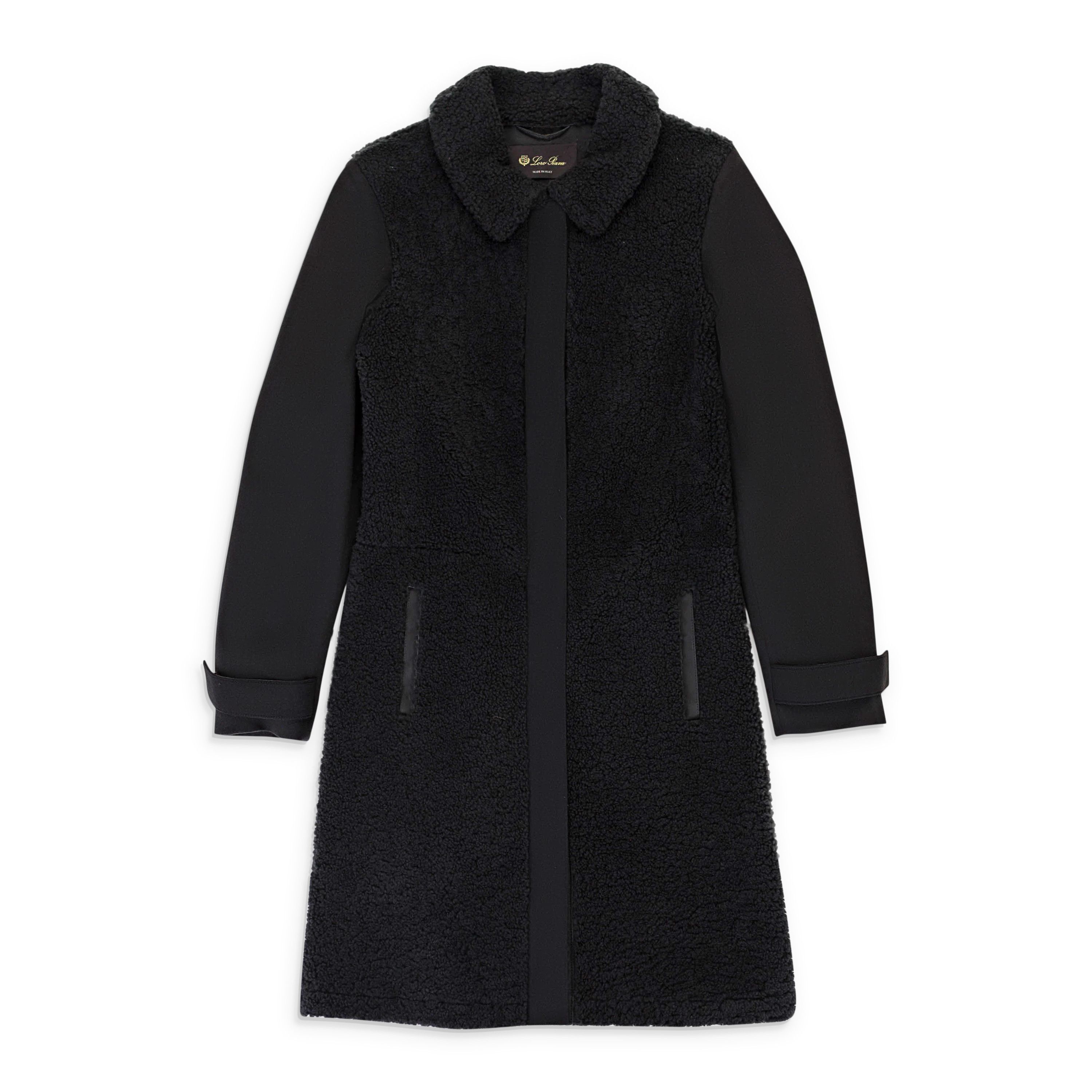 Loro Piana CAPP CARLOW CURLY SHEARLING BLACK COAT SIZE 36 Size XS / US 0-2 / IT 36-38 - 1 Thumbnail
