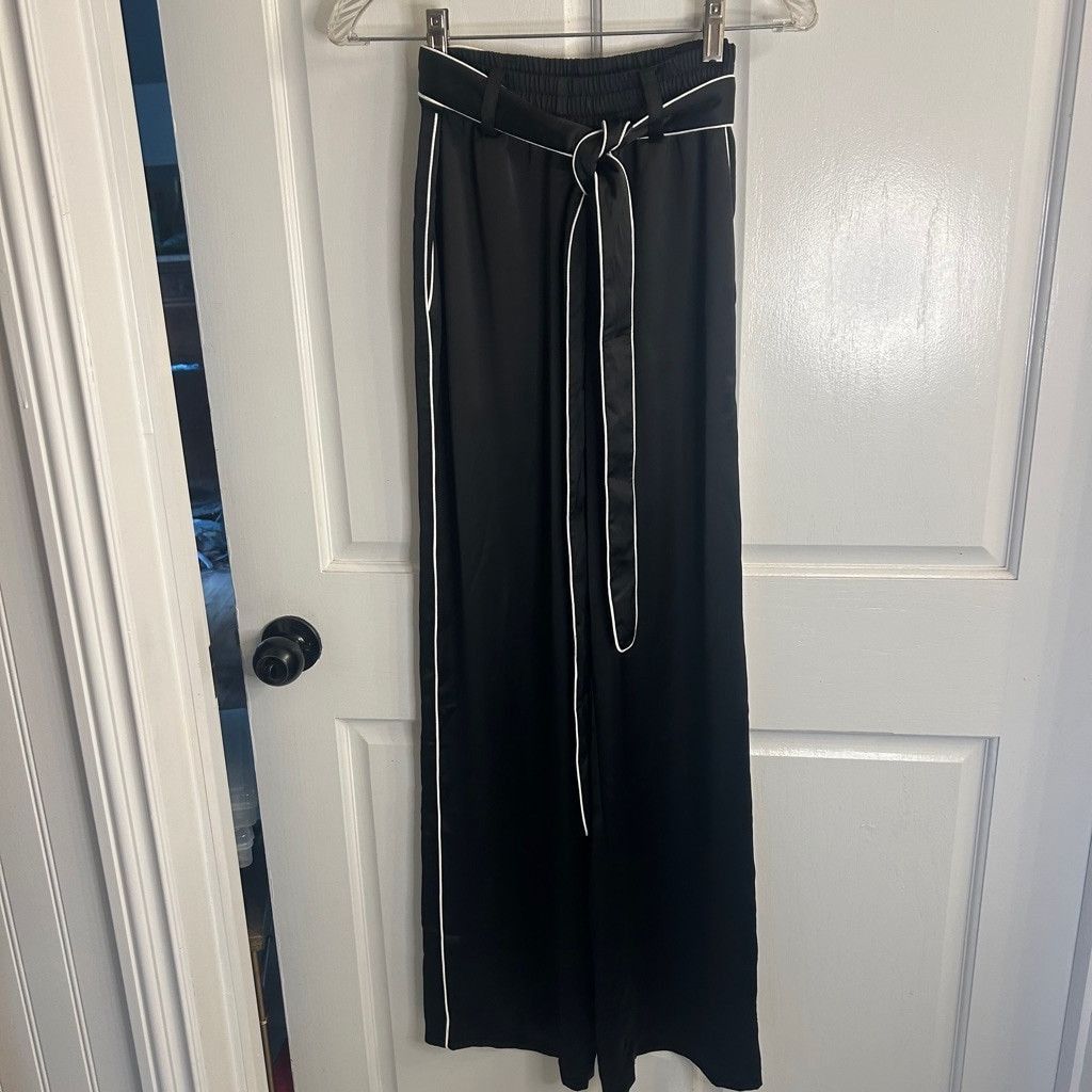 Generation Love Women's Generation Love Black Satin Pants XS Size 24" / US 00 / IT 34 - 2 Thumbnail