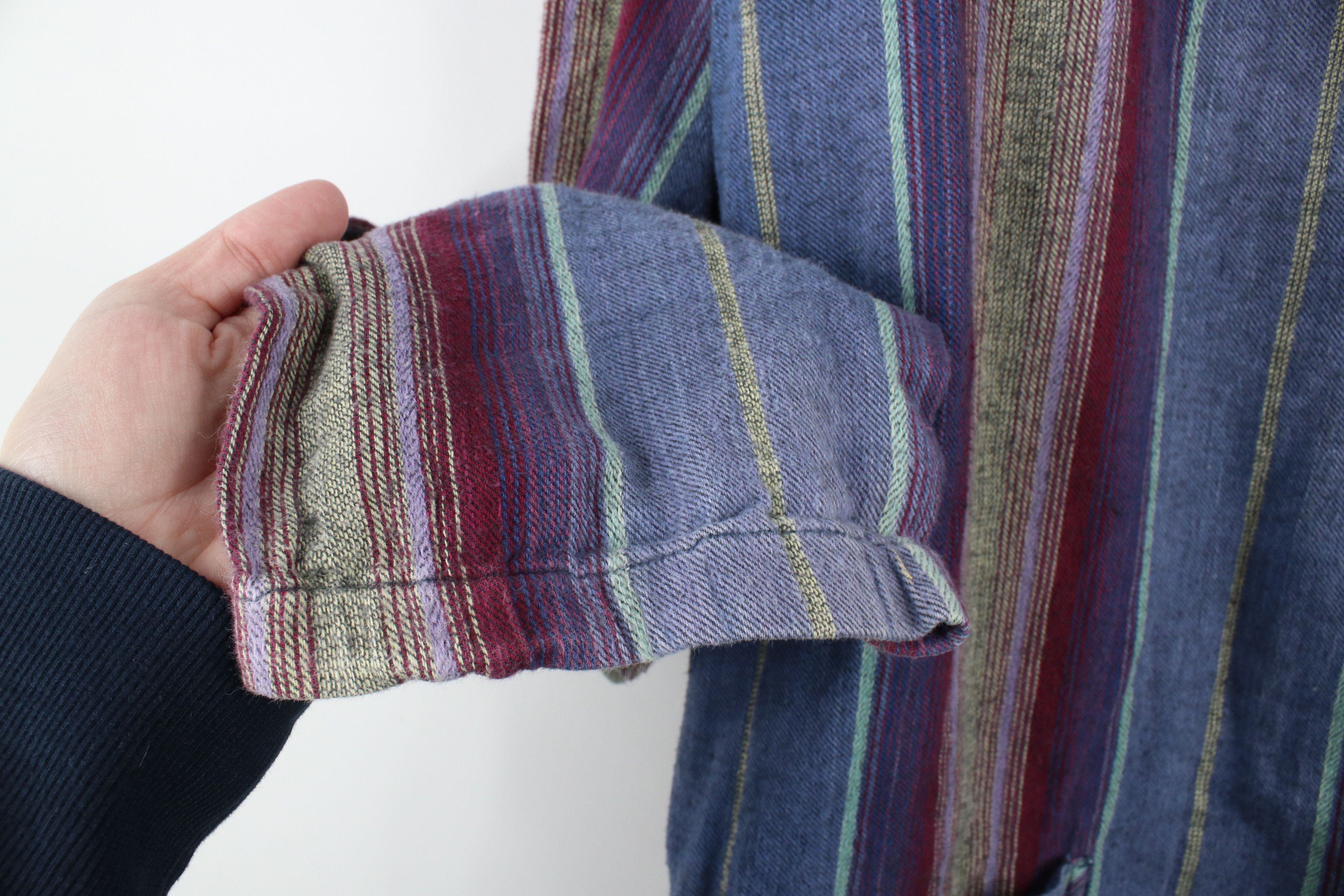 Vintage Vintage 90s Streetwear Rainbow Striped Block Knit Hoodie Size US L / EU 52-54 / 3 - 9 Thumbnail
