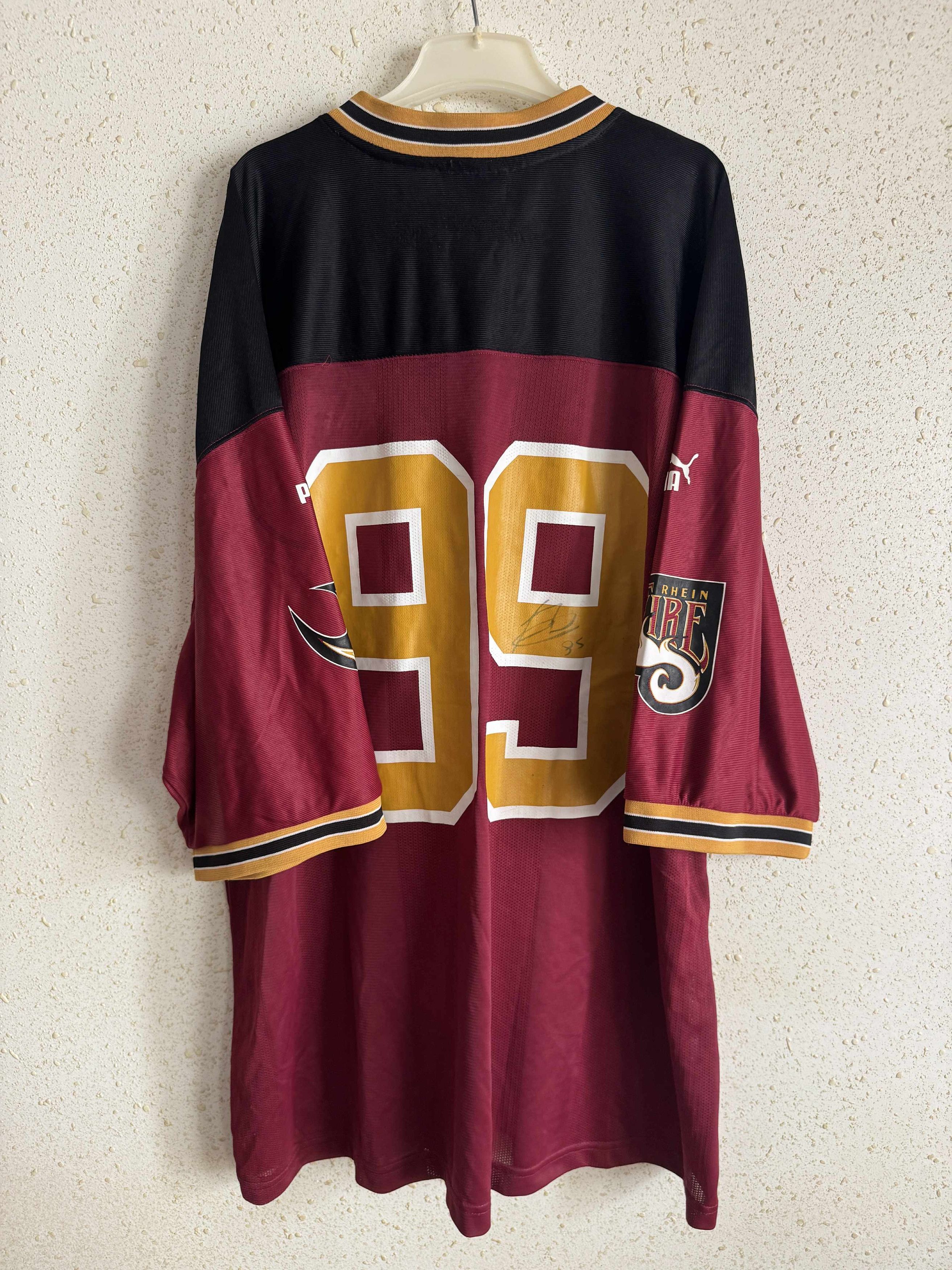 Vintage Rhein Fire Home 2000 Fitzpatrick #99 Signed Puma Jersey Size US XXL / EU 58 / 5 - 2 Thumbnail