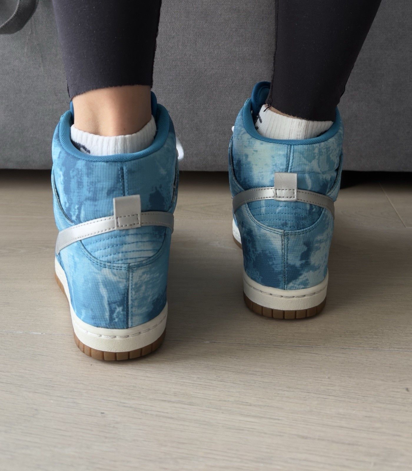 Nike vintage Nike Dunk Sky Print High Blue Water Print Sneaker Size US 7.5 / IT 37.5 - 6 Thumbnail