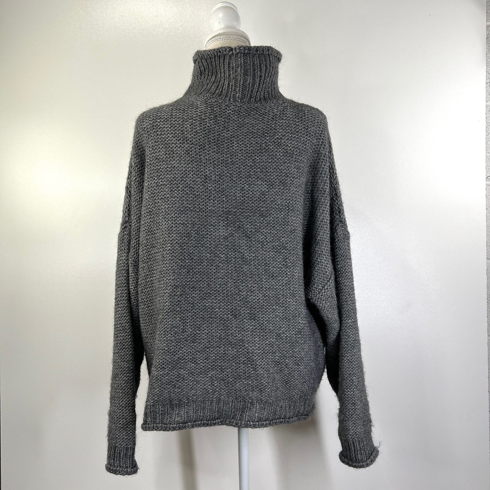 Anthropologie Anthropologie Lottie Sweater Grey Turtleneck Chunky Knit Size XL / US 12-14 / IT 48-50 - 9 Thumbnail
