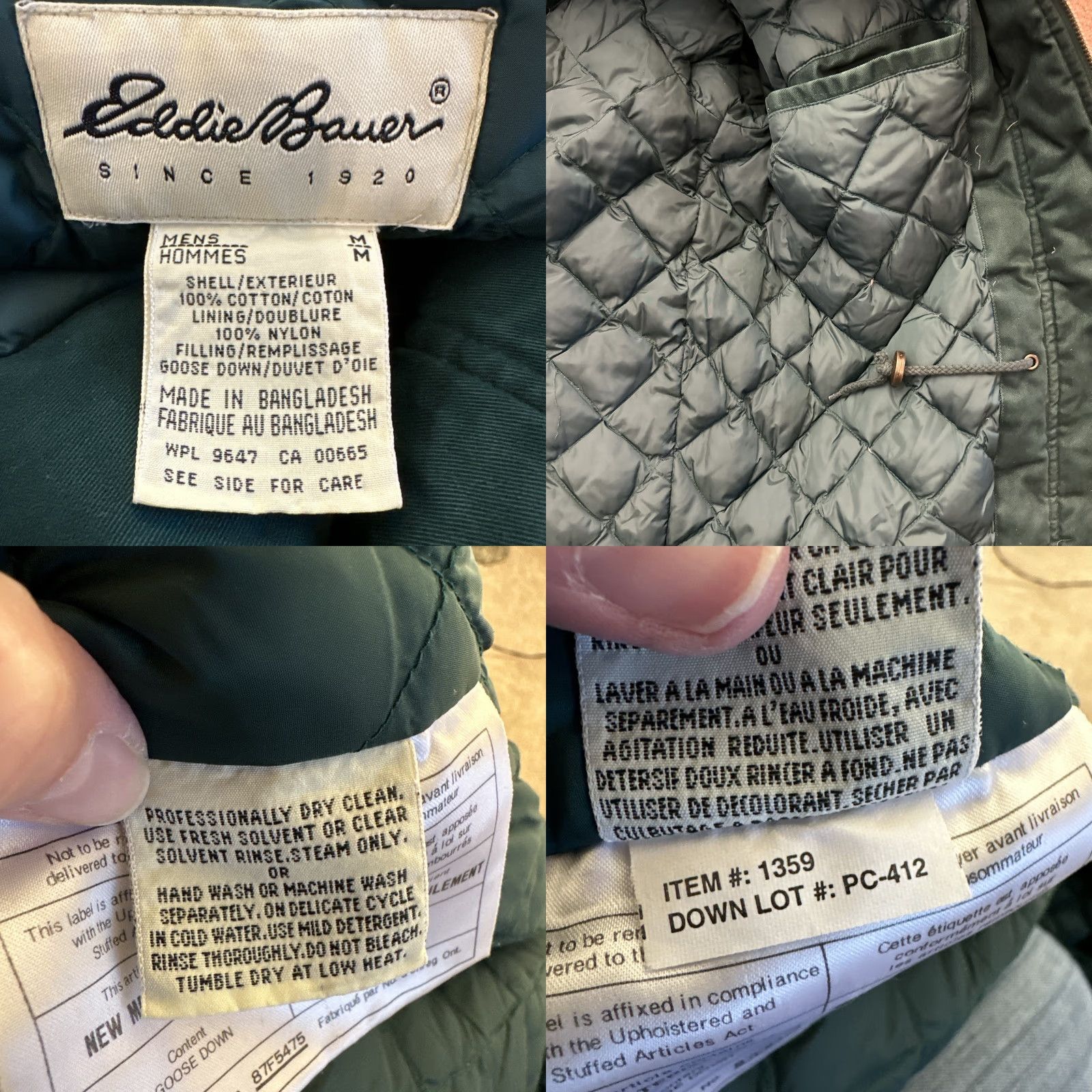 Eddie Bauer Eddie Bauer Parka Jacket Mens M Goose Down Hooded Arctic Green Cotton Canvas 90s Outdoor Casual Workwear Hiking Skiing Walking Size US M / EU 48-50 / 2 - 8 Thumbnail
