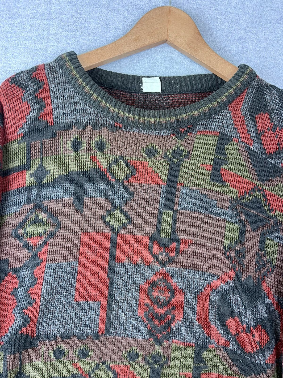 Mark Astor? Vintage Abstract Sweater XL Mens Long Sleeve