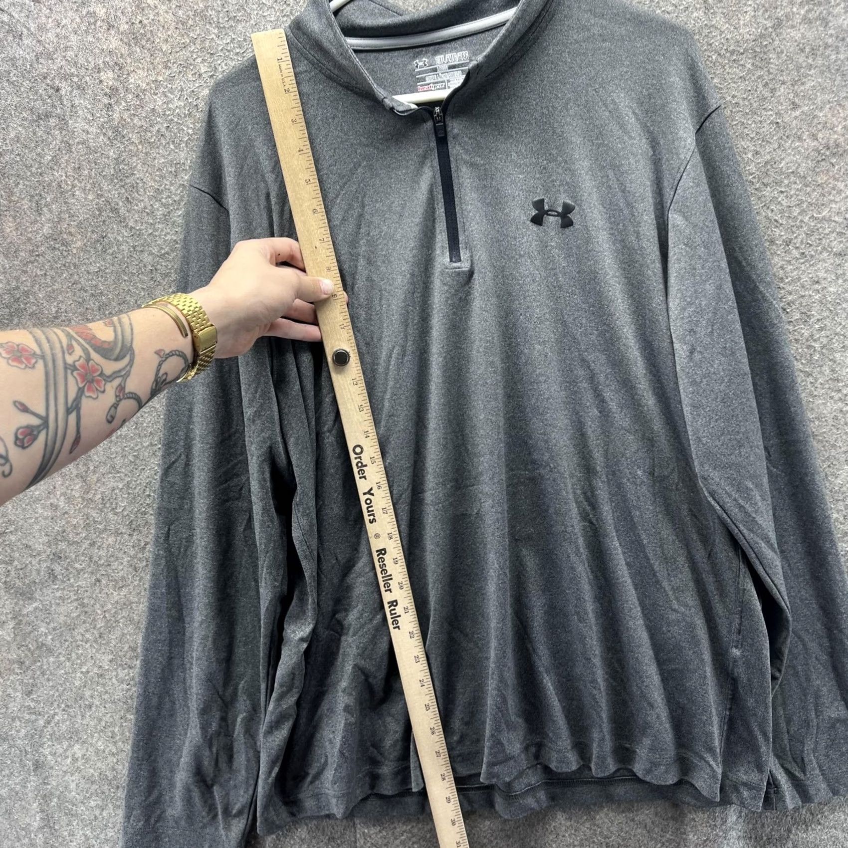 Under Armour Under Armour Shirt Mens 2XL Gray Athletic Loose Fit Pullover HeatGear 1/4 Zip Size US XXL / EU 58 / 5 - 5 Thumbnail