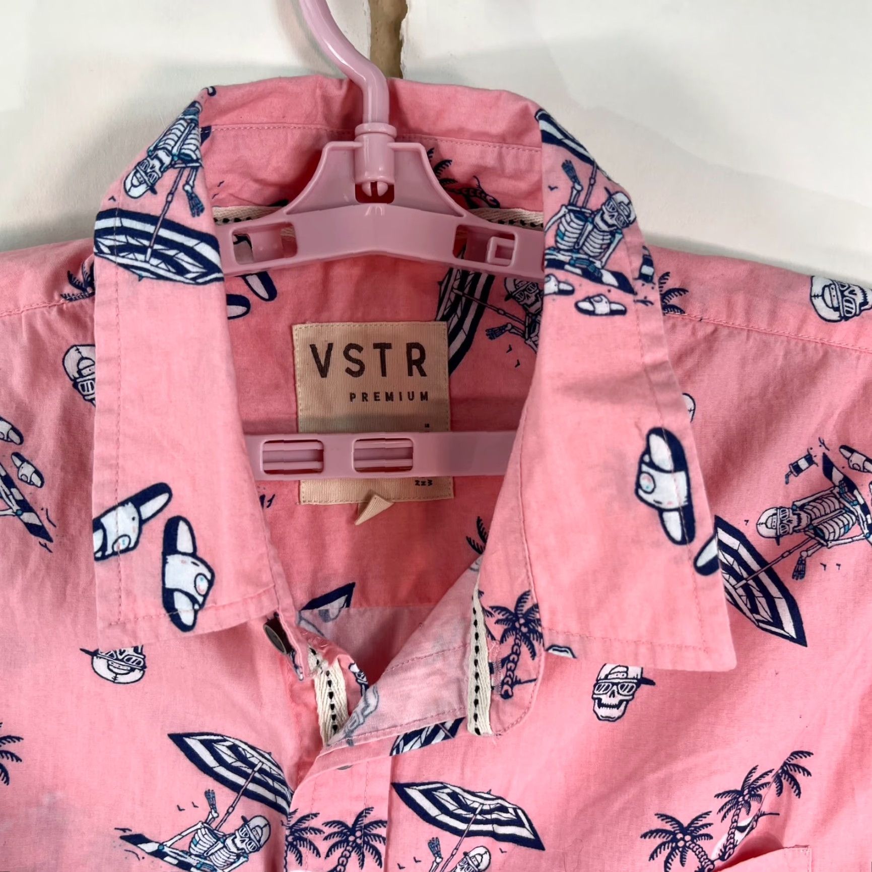Pinko VINTAGE VSTR Beach Shirt Men XL Pink Skeletons on the Beach Shirt Adult XL Pink Skeletons on the Beach Mens Size US XL / EU 56 / 4 - 2 Thumbnail