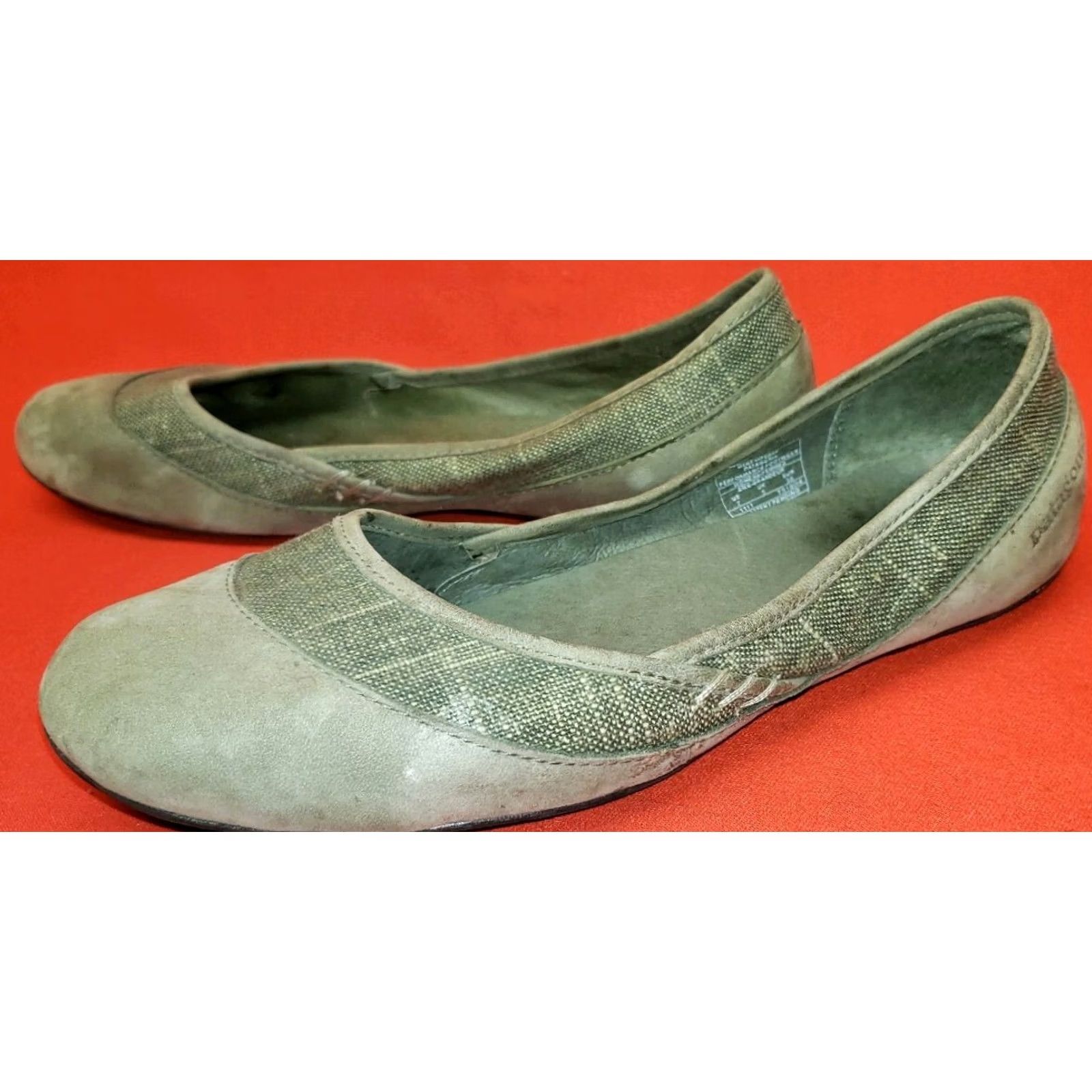 Patagonia Patagonia Maha Hickory Flats Size 7M Light Green 38EU Leather Insole Ballet Flat Womens Shoes Size US 5 / IT 35 - 4 Thumbnail