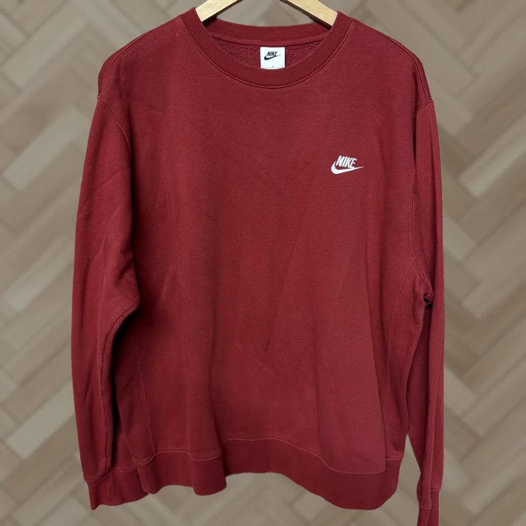Nike Nike Sweatshirt Unisex Red Large Crewneck Pullover Sportswear 90s Logo Cotton Polyester Fleece Outdoor Size US L / EU 52-54 / 3 - 1 Thumbnail