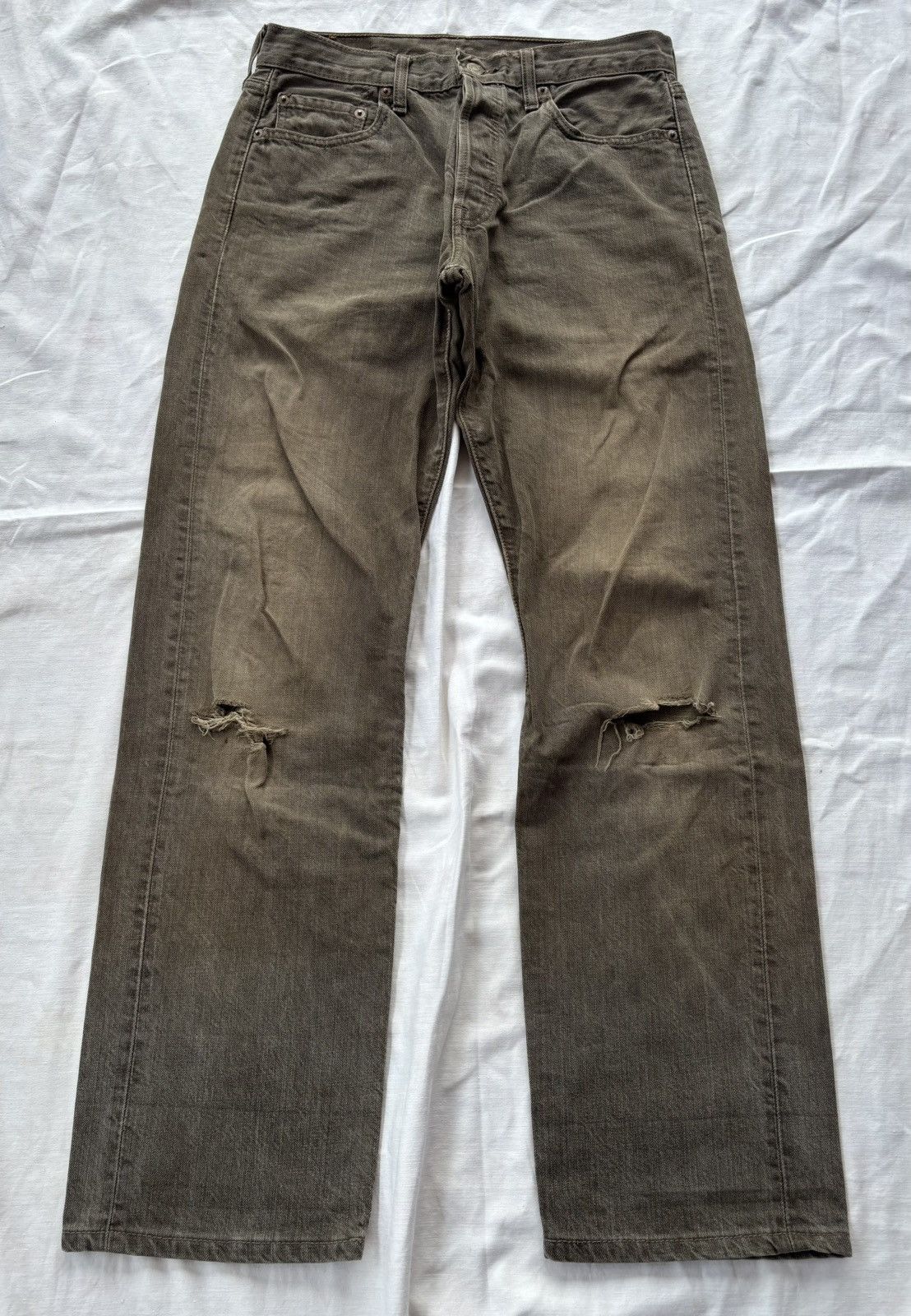 Kapital THRASHED Rusty Brown Levis 501 Distress Denim Rick Owens Size US 30 / EU 46 - 9 Thumbnail