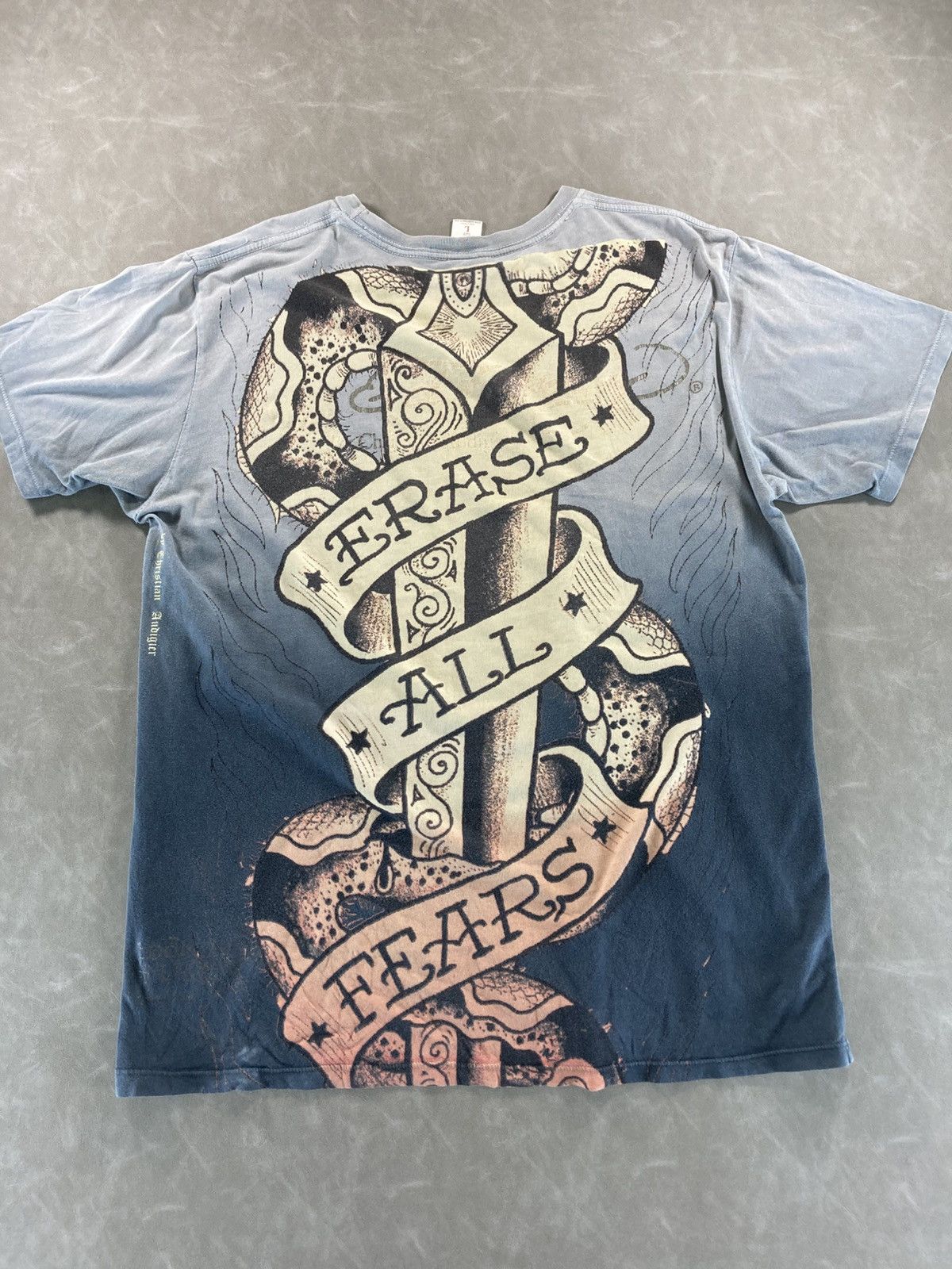 Ed Hardy Ed Hardy "Erase All Fears" Eagle & Snake Ombre Tee Size US L / EU 52-54 / 3 - 2 Thumbnail