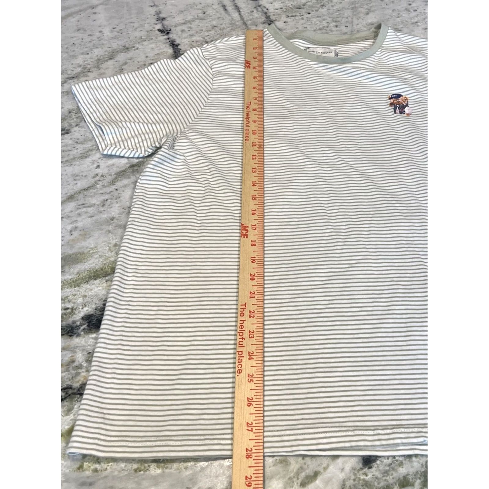 Denime Denim & Flower Ricky Singh T Shirt Men’s XL Green Short Sleeve Crew Neck Striped Boston Red Sox Bear Baseball Pattern Size US XL / EU 56 / 4 - 7 Thumbnail