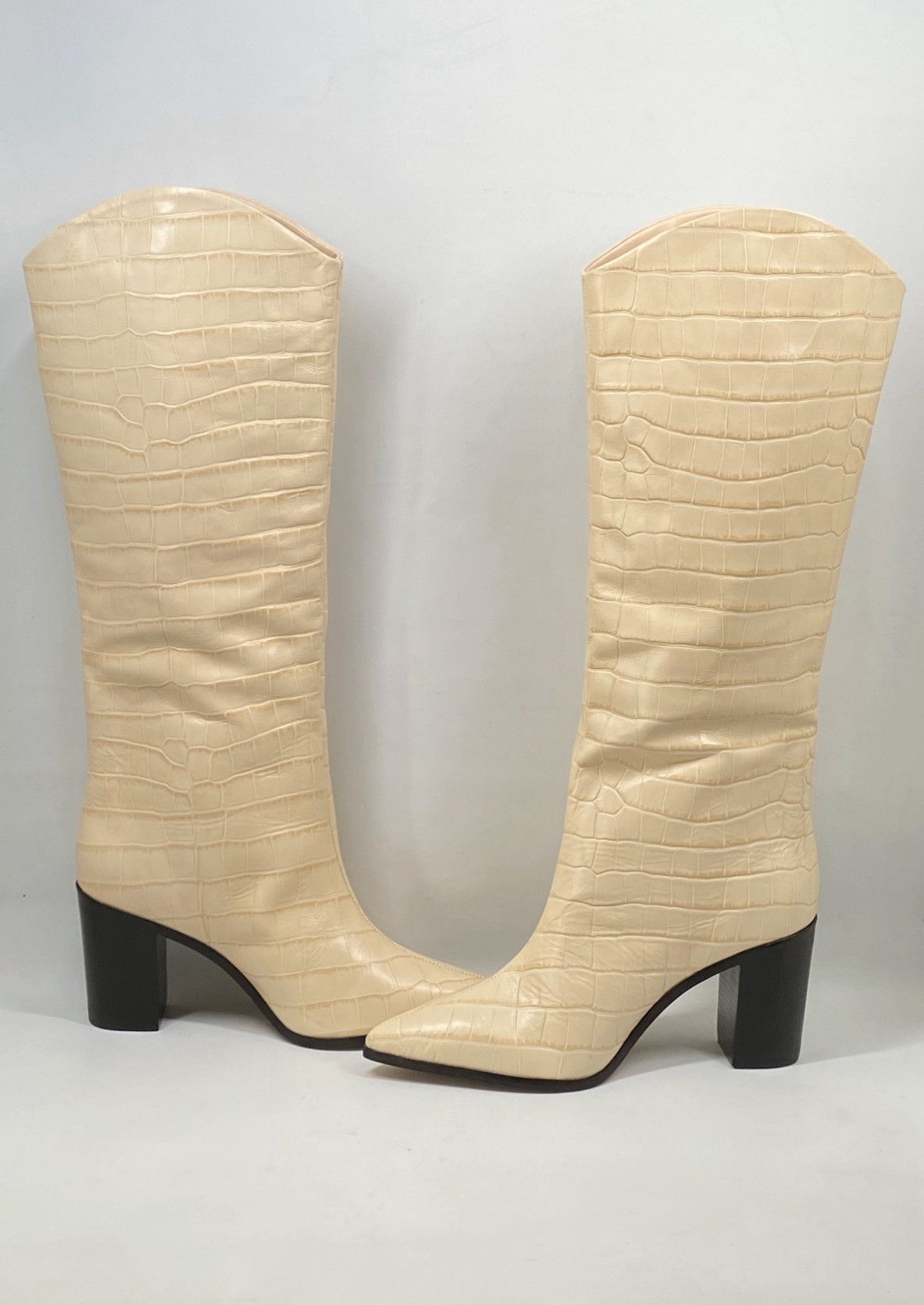 SCHUTZ Schutz Croc-Embossed Leather Boots size 10 Size US 10 / IT 40 - 5 Thumbnail
