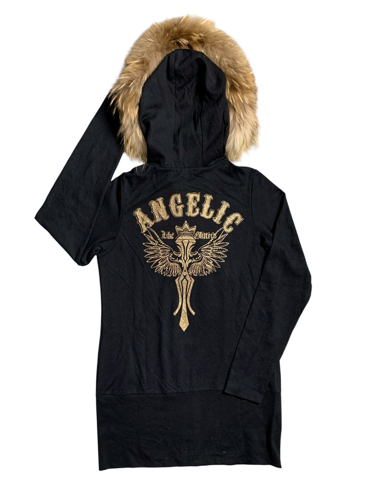 Beauty Beast RICH FUR ZIP HOODIE ANGELIC GLITTER POEM IFSIX LGB STYLE Size S / US 4 / IT 40 - 2 Thumbnail
