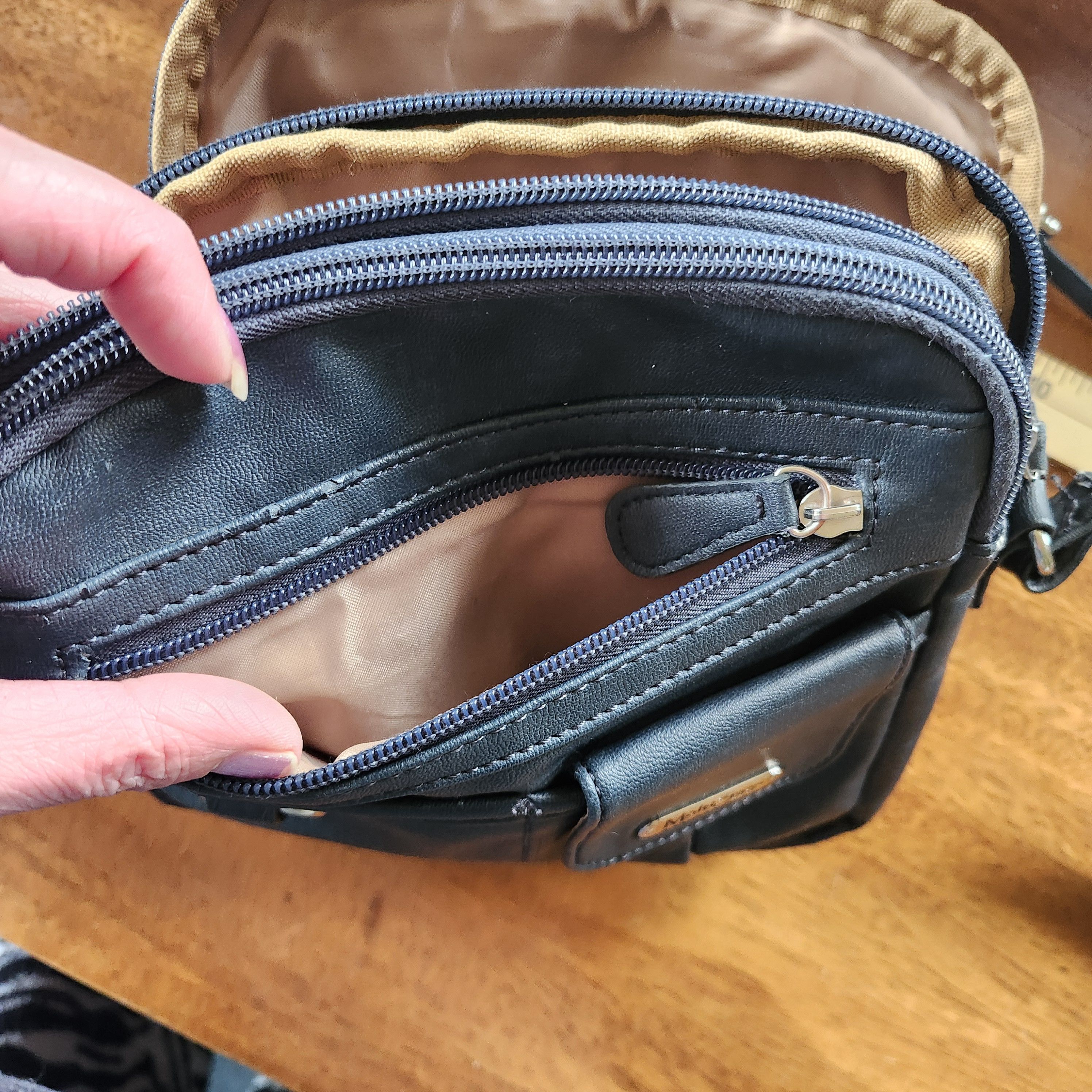 Other MultiSac Black Faux Leather Bag Purse Adj Strap Pockets Size ONE SIZE - 5 Thumbnail