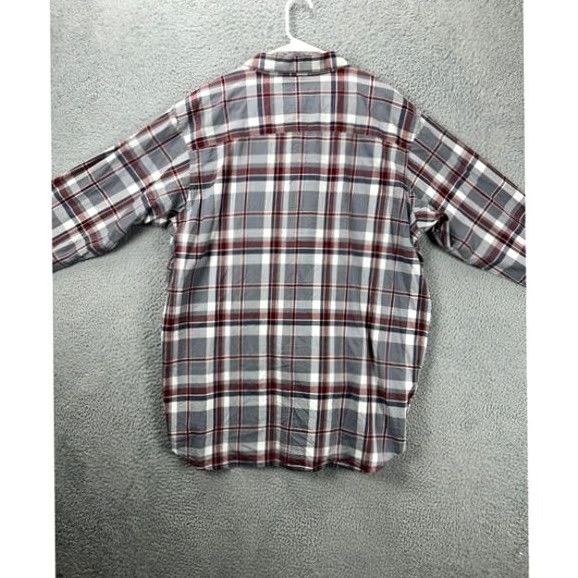 Vintage VINTAGE Columbia Shirt Men XLT Tall Grey Red Plaid Button Up Long Sleeve 100% Cotton NEW Size US XL / EU 56 / 4 - 2 Thumbnail