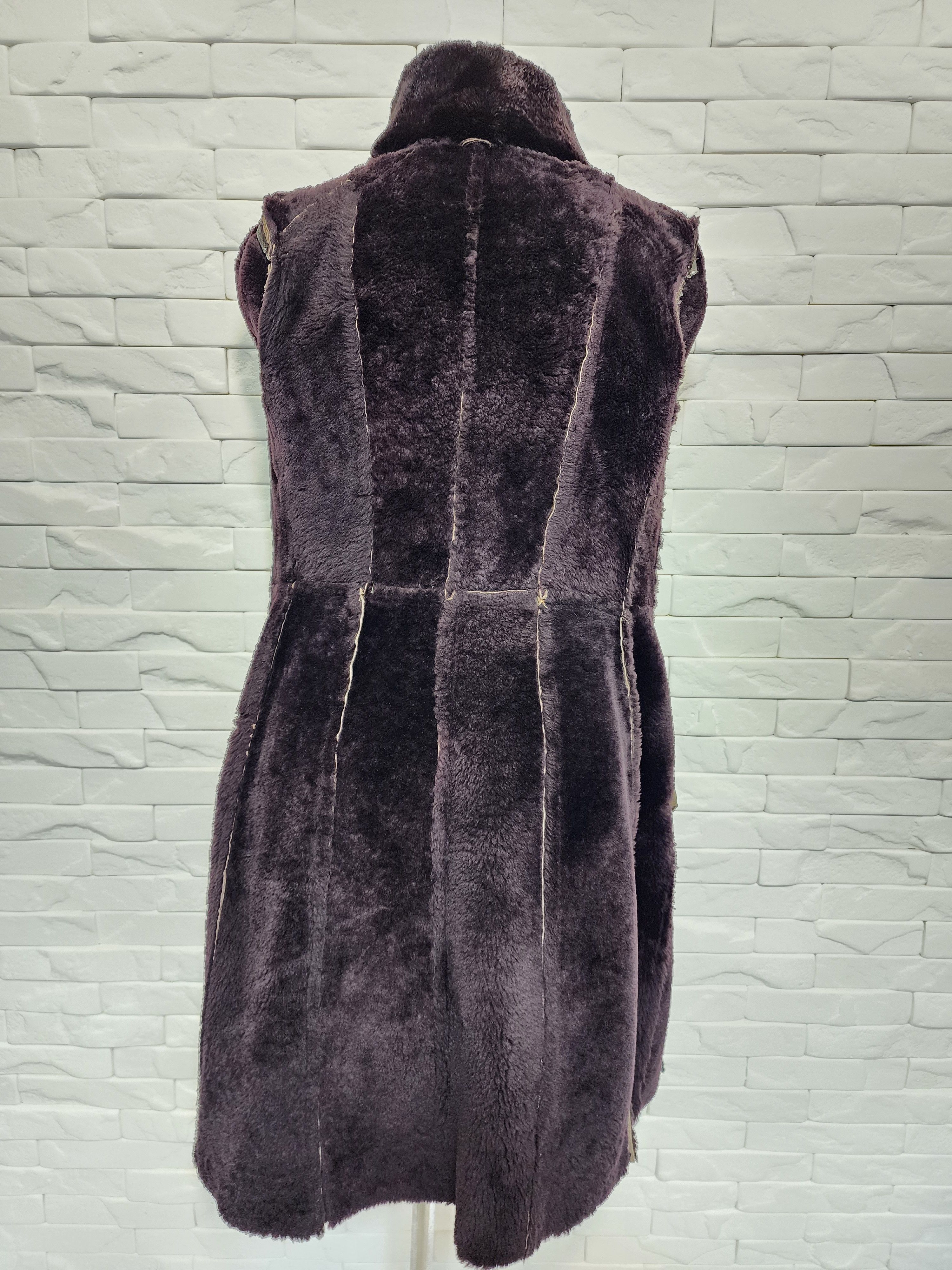 Genuine Leather Brown Sheepskin Coat: Genuine Fur, Metal Zipper. Size S / US 4 / IT 40 - 7 Thumbnail