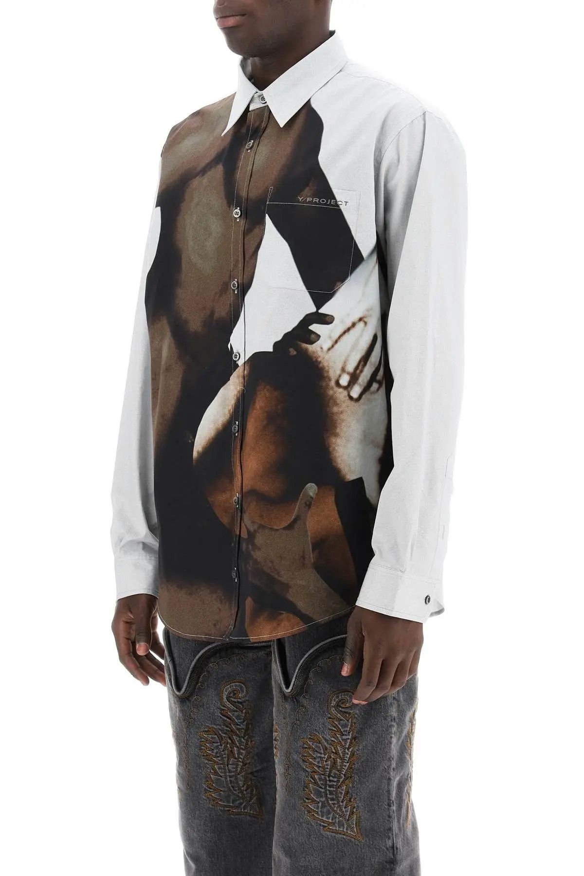 Y/Project o1s22i1n0124 Body Collage Shirt in Grey Size US M / EU 48-50 / 2 - 4 Thumbnail