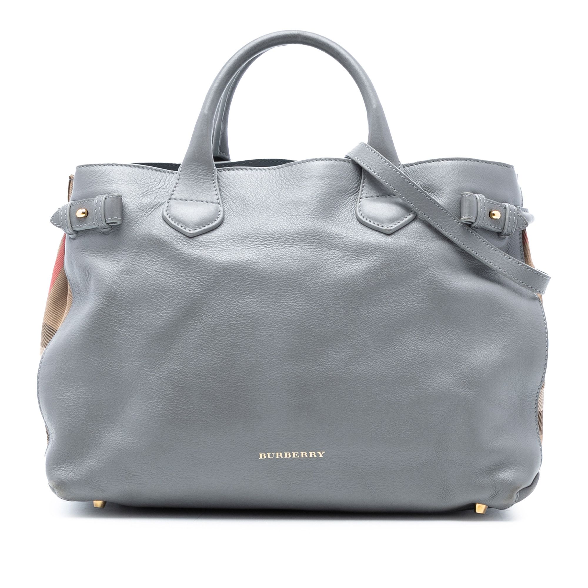 Burberry Burberry Medium Leather and House Check Banner Satchel Size ONE SIZE - 1 Thumbnail
