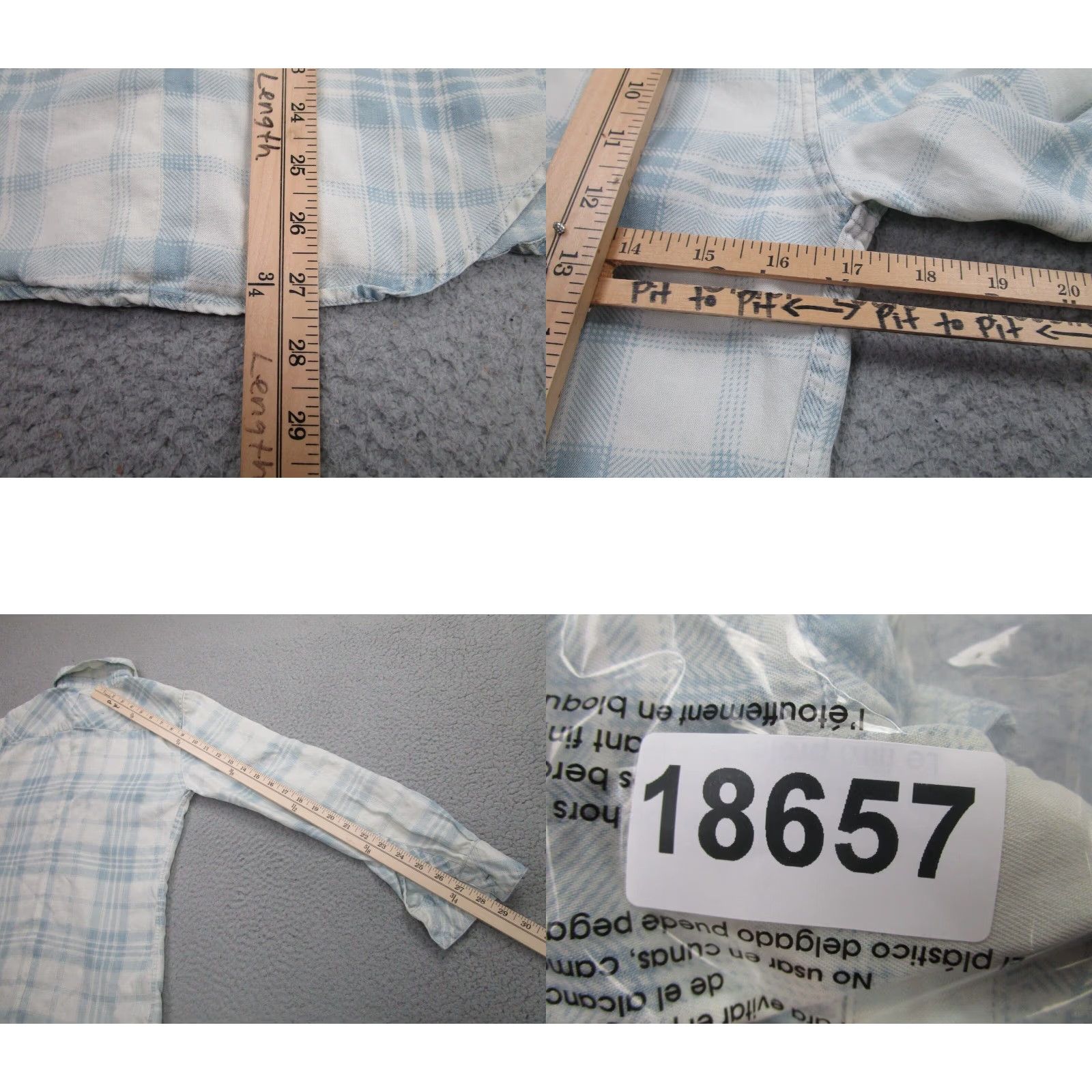 Rails Rails Plaid Shirt Womens Small Blue White Button-UpCowgirl Grunge Bohemian Womens Size S / US 4 / IT 40 - 8 Thumbnail