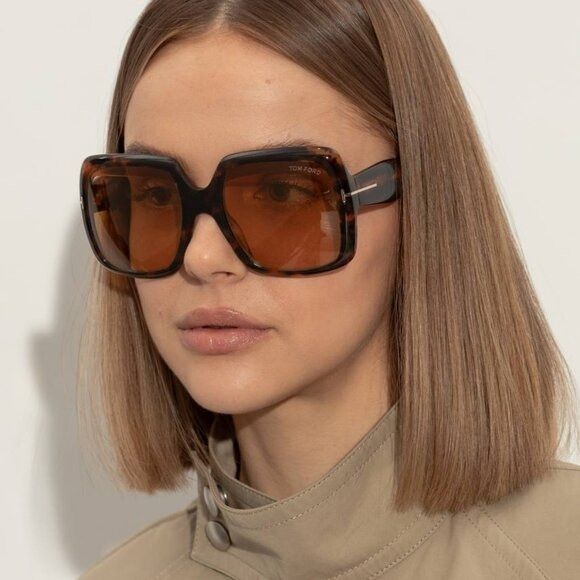 Tom Ford Tom Ford FT1194 52E Aurora Sunglasses Dark Havana Square Size ONE SIZE - 3 Thumbnail
