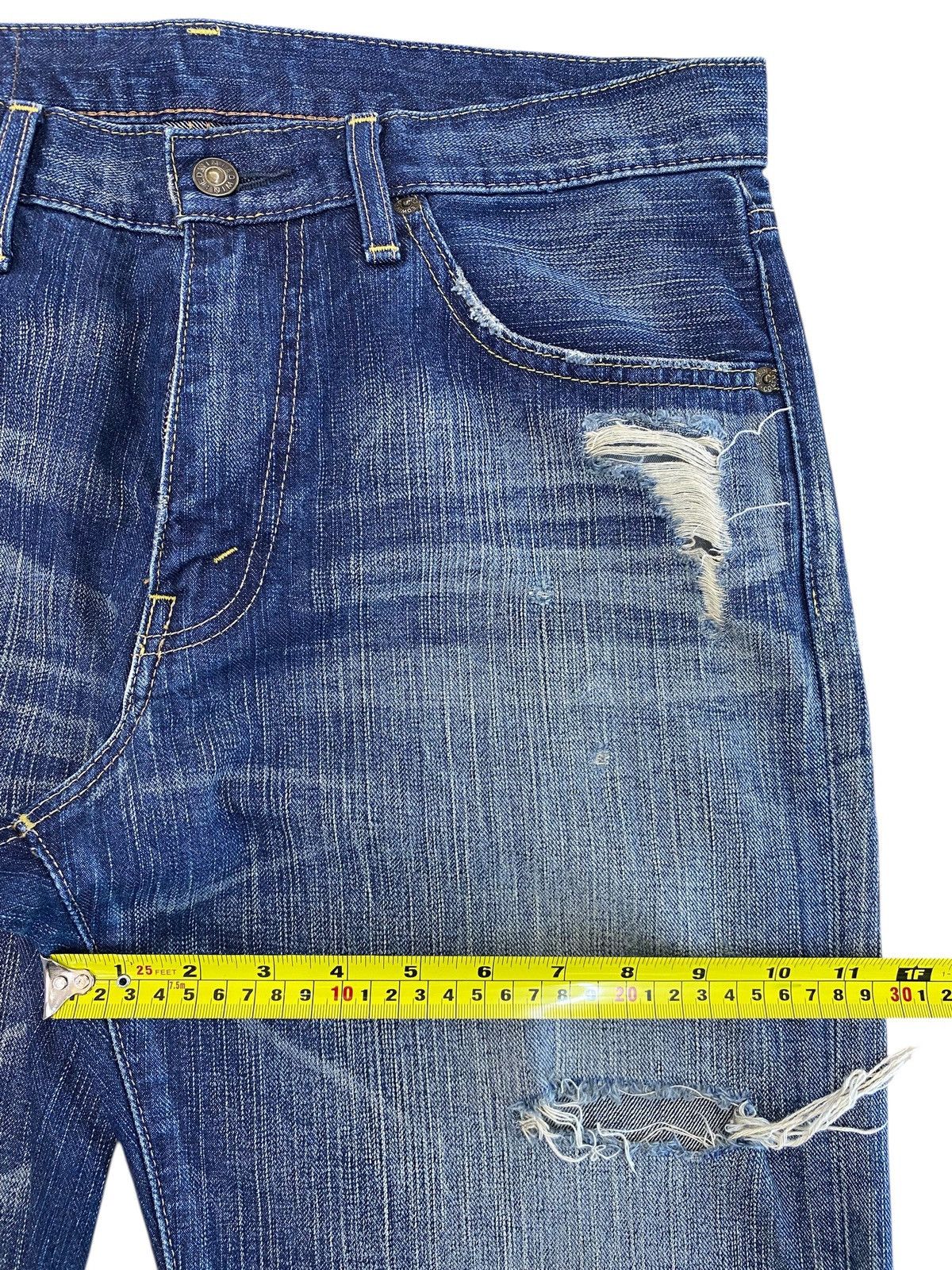 Edwin Edwin Ripped Faded Wash Style Straight Leg Jeans Size US 33 - 6 Thumbnail