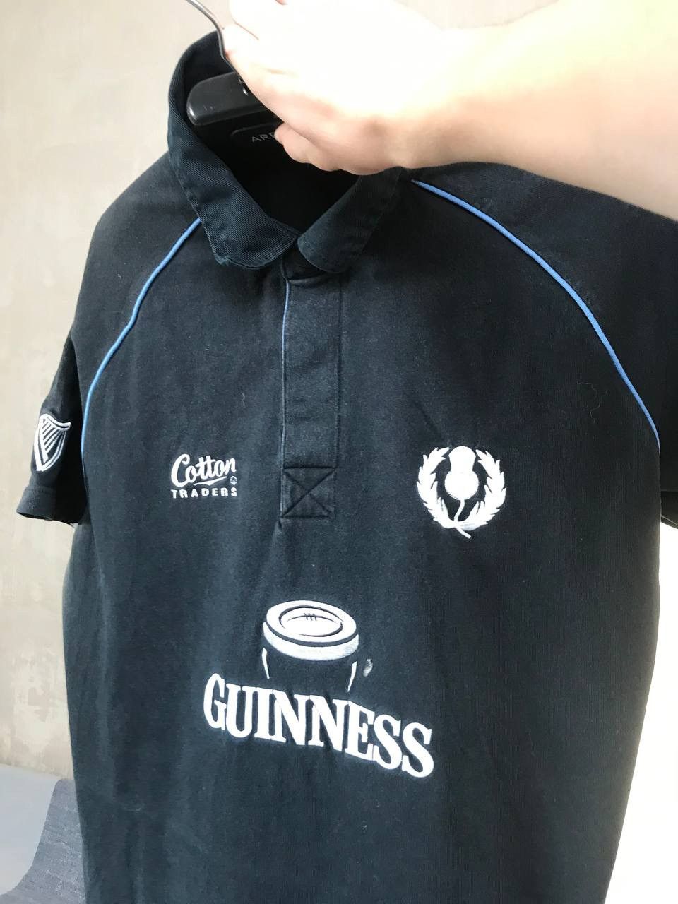 Pringle Of Scotland 🔥 Scotland Guinness Cotton Traders Rugby Polo Shirt Vintage Size US L / EU 52-54 / 3 - 5 Thumbnail